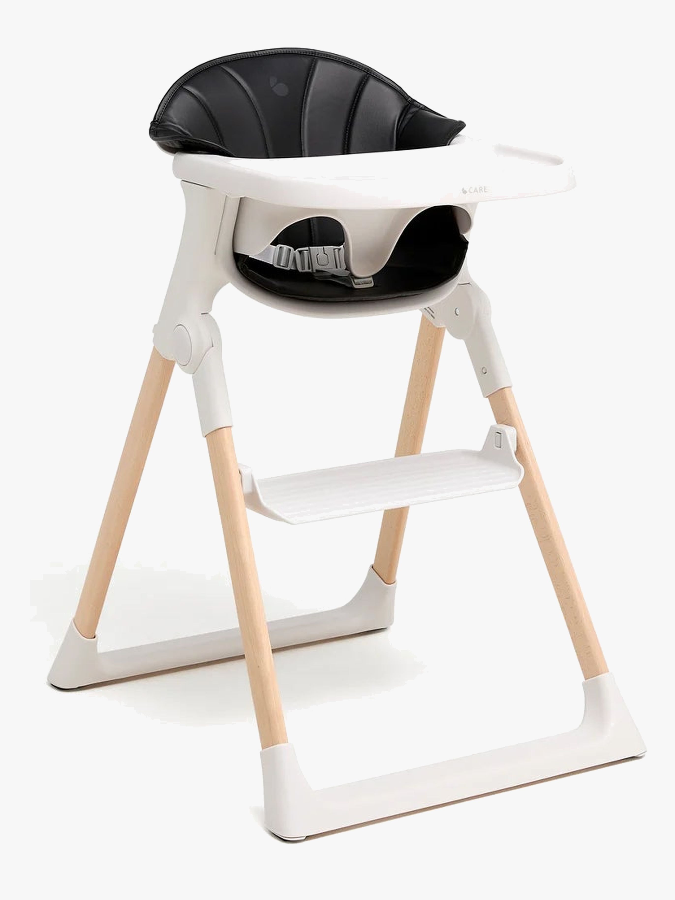 Beemoo CARE Harmony Hochstuhl inkl. Sitzkissen, White/Wood/Black