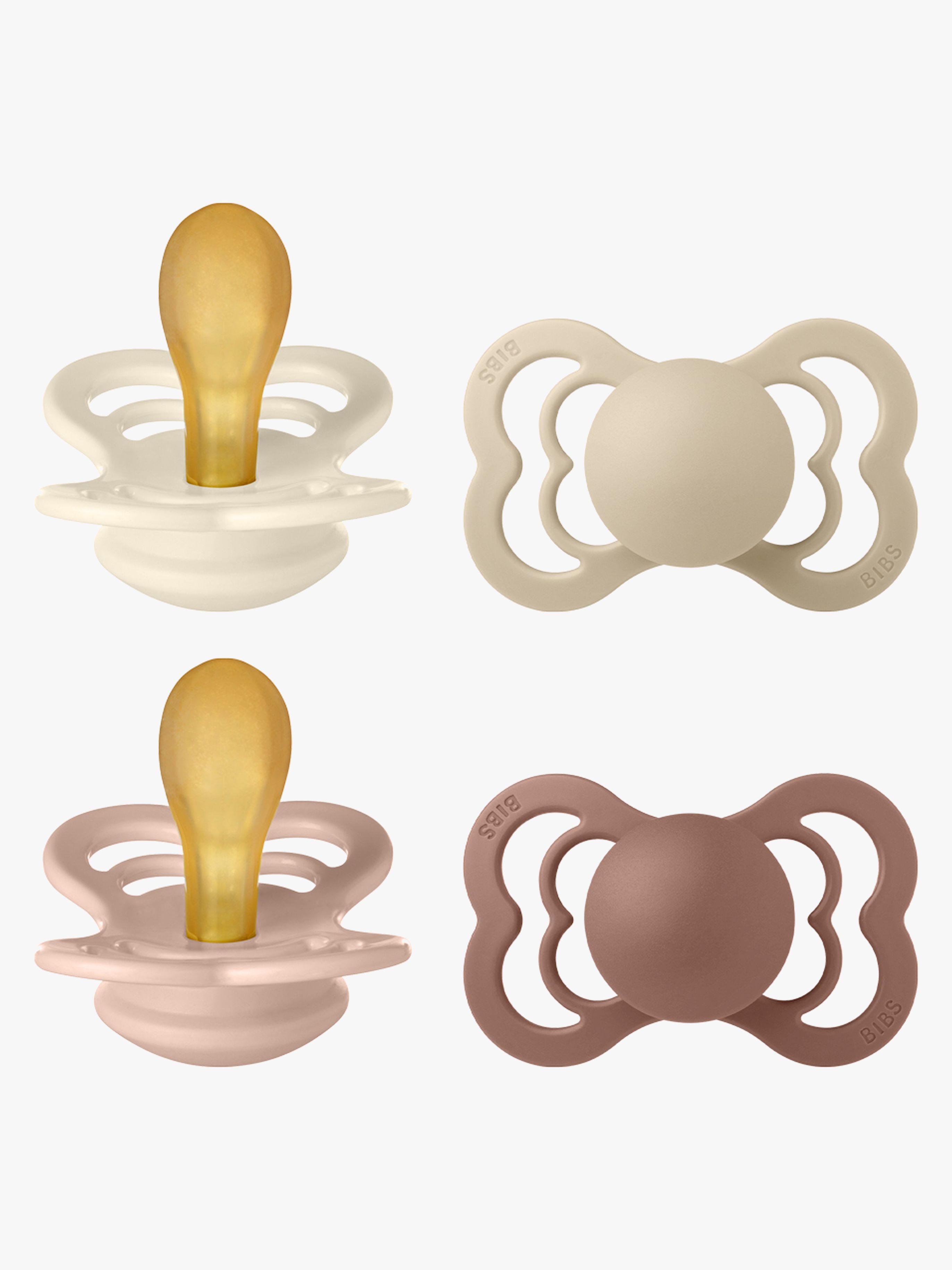 Supreme Schnuller 4er-Pack Latex Gr. 2, Ivory / Vanilla / Blush / Woodchuck
