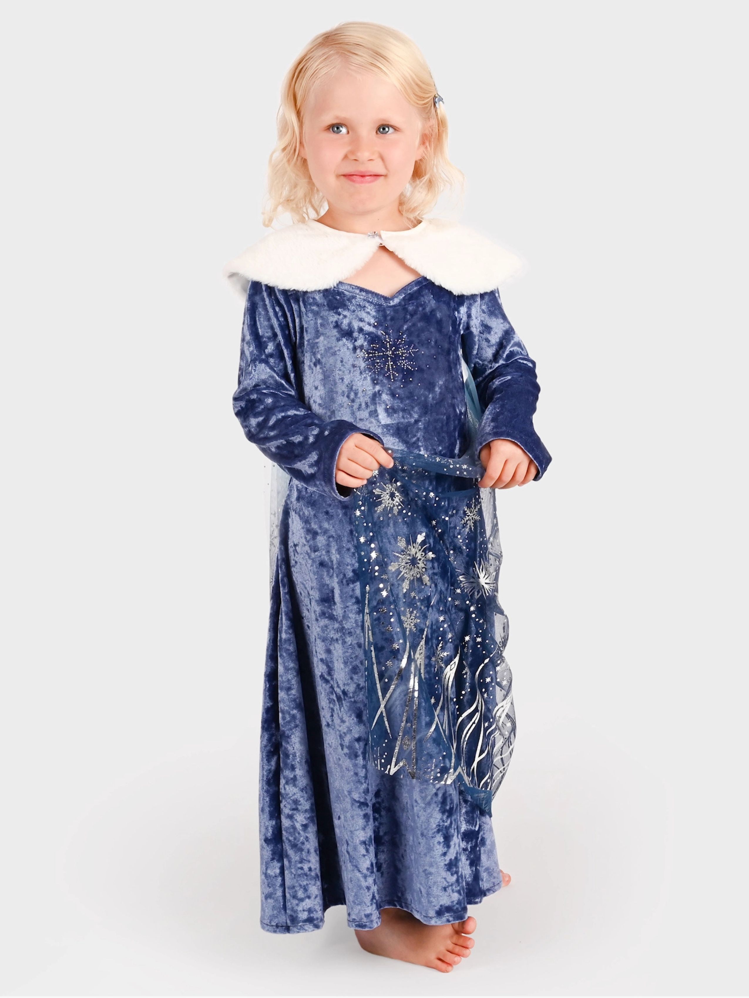 Den Goda Fen Kostüm Winterprinzessin 110-116 cm, Blau, 110-116