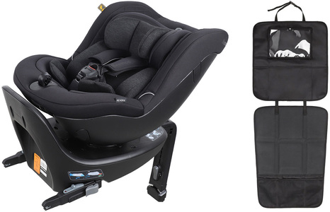 Beemoo Reverse i-Size Rückwärtsgerichteter Kindersitz inkl. 3-in-1 Sitzschutz, Black Stone