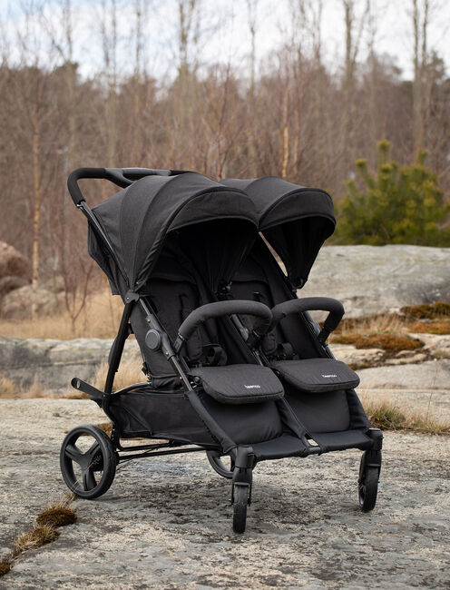 Beemoo Twin Shopper Zwillings- und Geschwisterwagen, Black Mélange