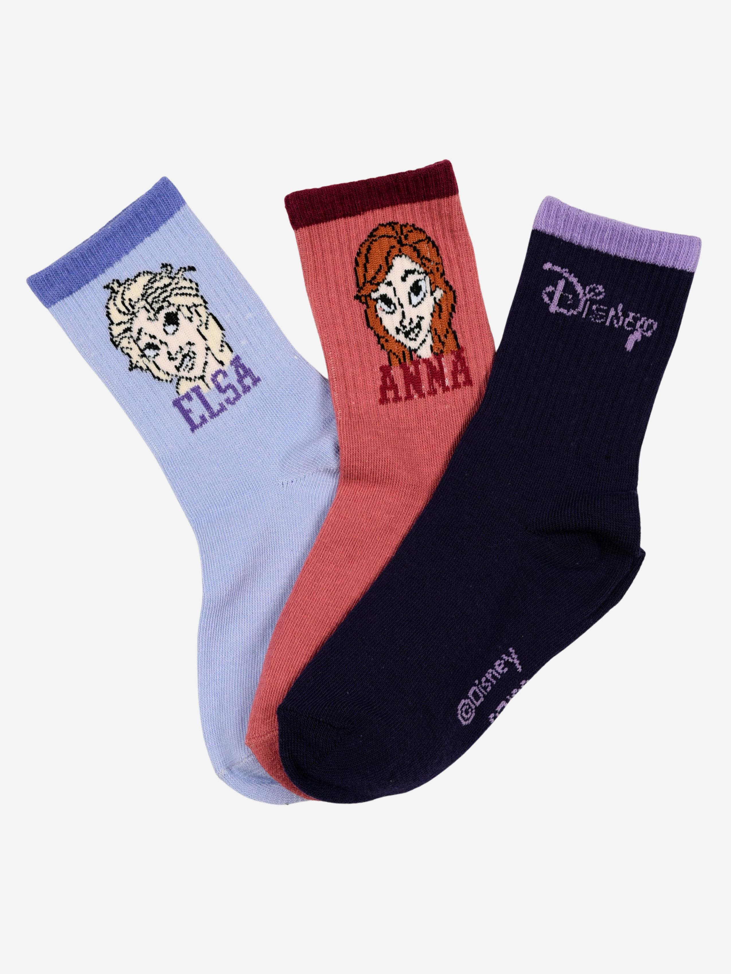 Disney Die Eiskönigin Socken 3er-Pack, Mehrfarbig, 23-26