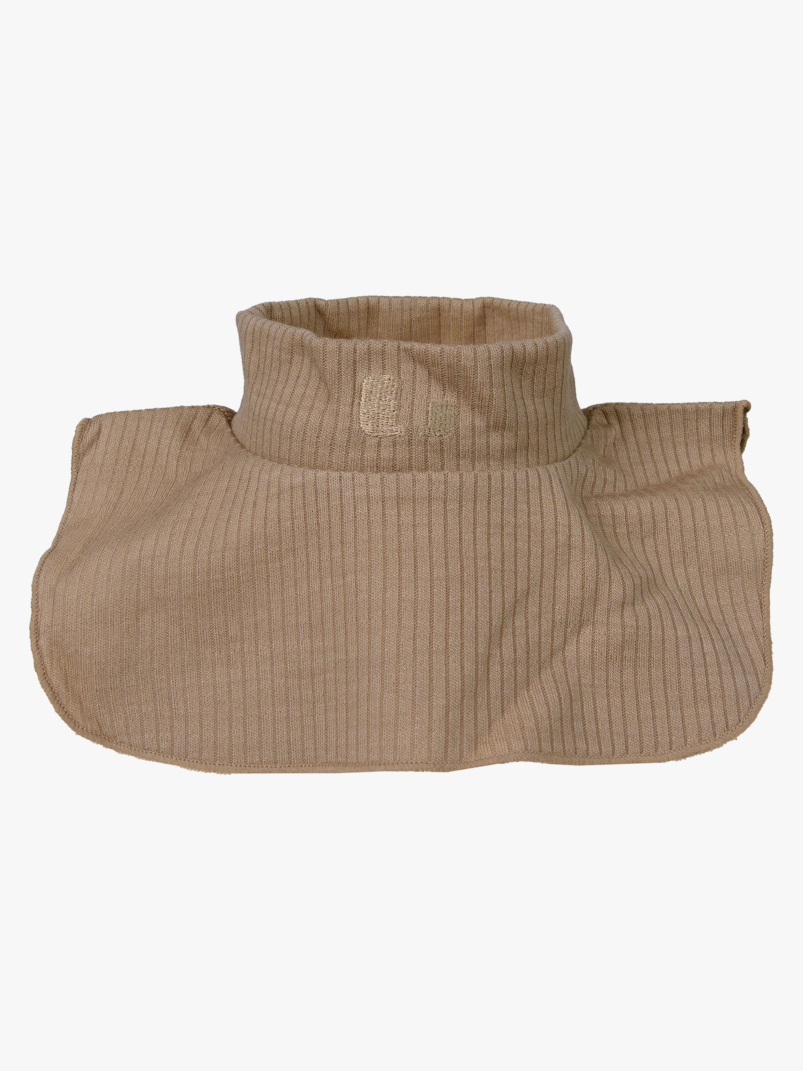 Rib Halswärmer Merinowolle, Beige