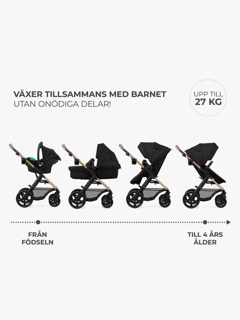 Kinderkraft MOOV 2 3-in-1 Kombikinderwagen, Pure Black