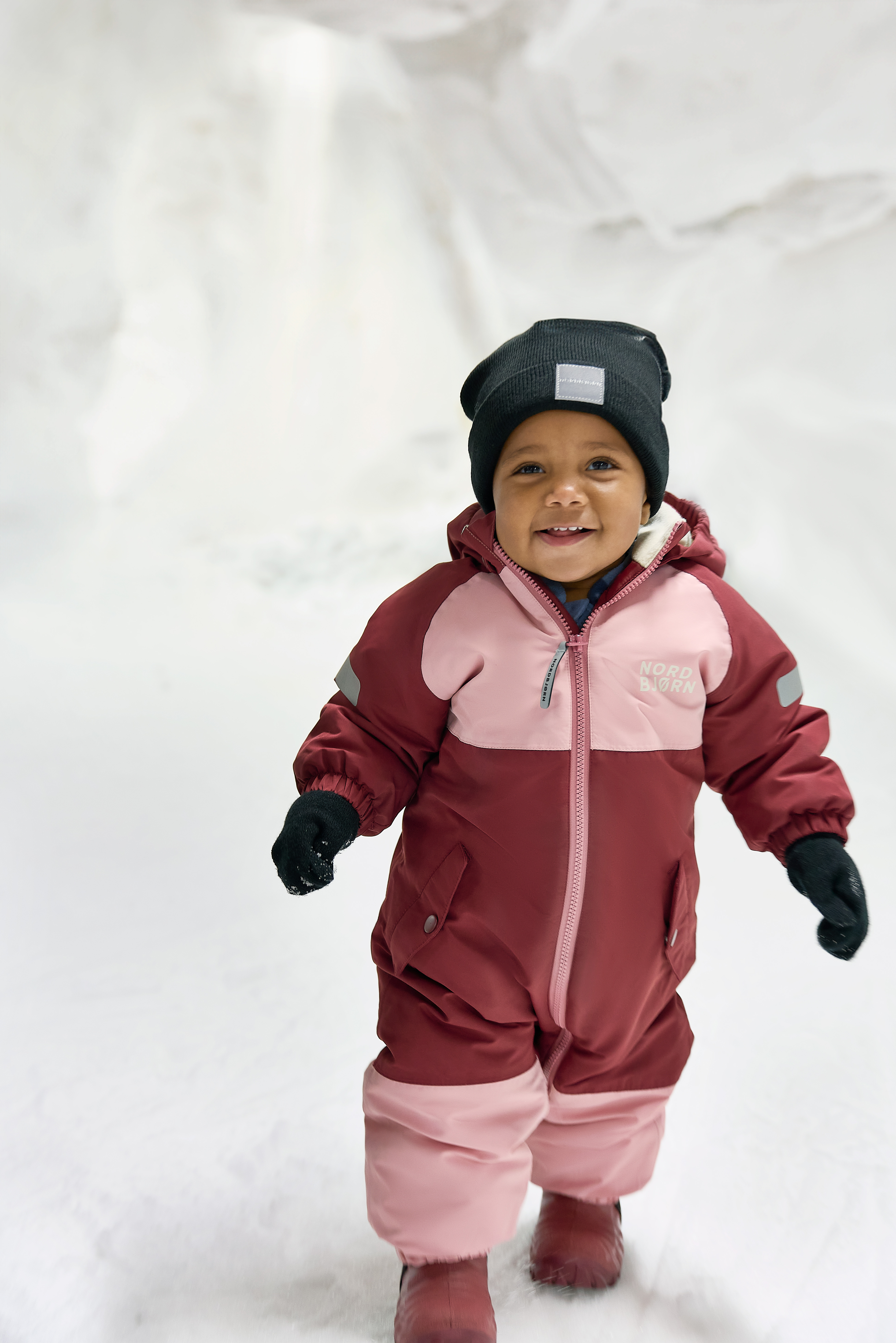 Nordbjørn Fernie Babyoverall, Silver Pink/Oxblood Red, 98