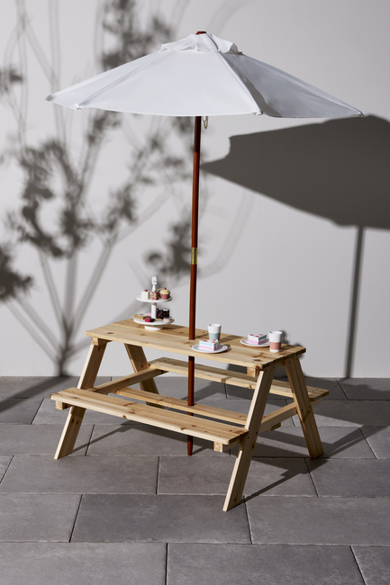 Woodlii Picknicktisch mit Sonnenschirm, Wood