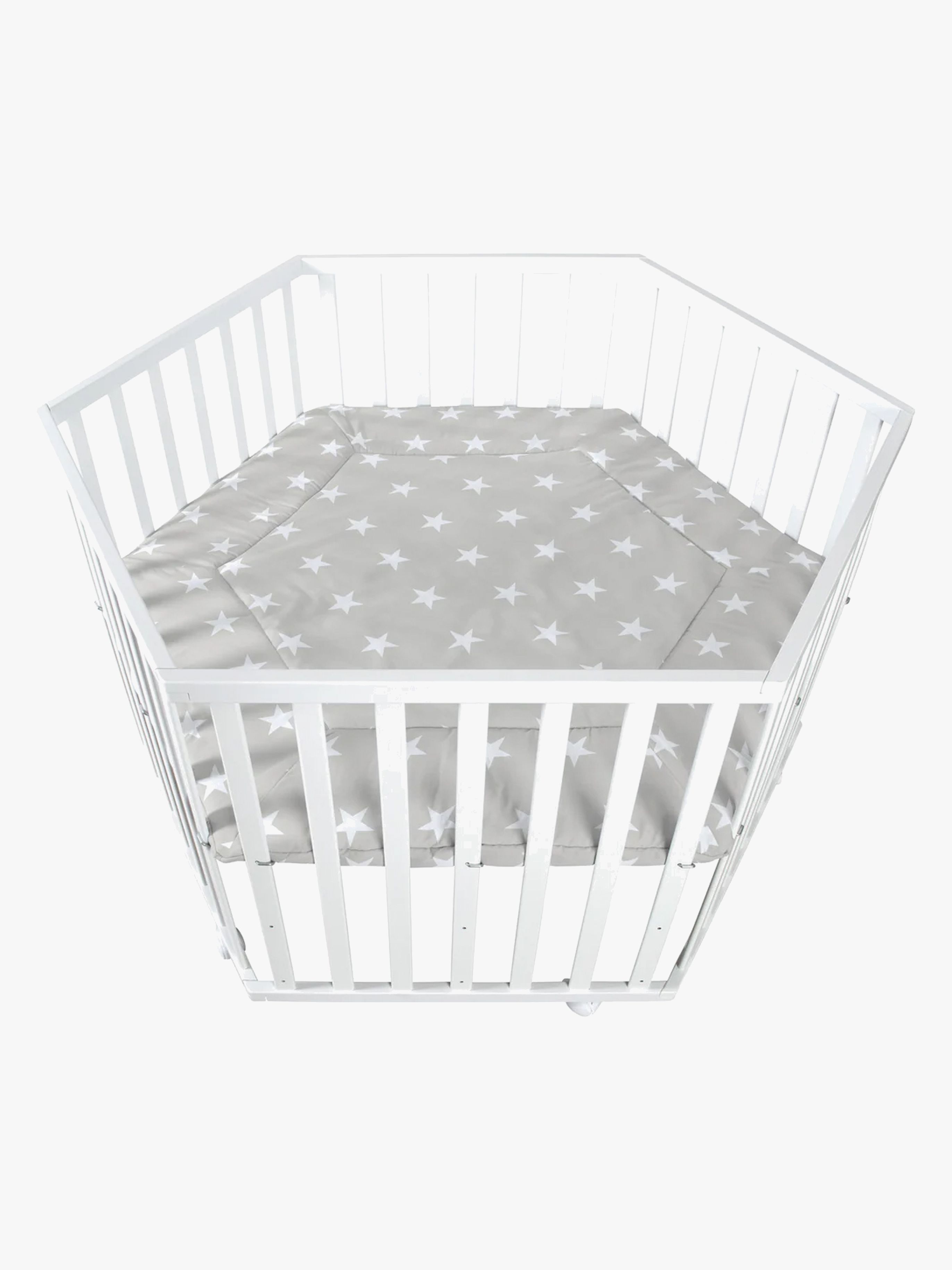 Roba Hexagon Laufgitter mit Rädern, Little Stars White