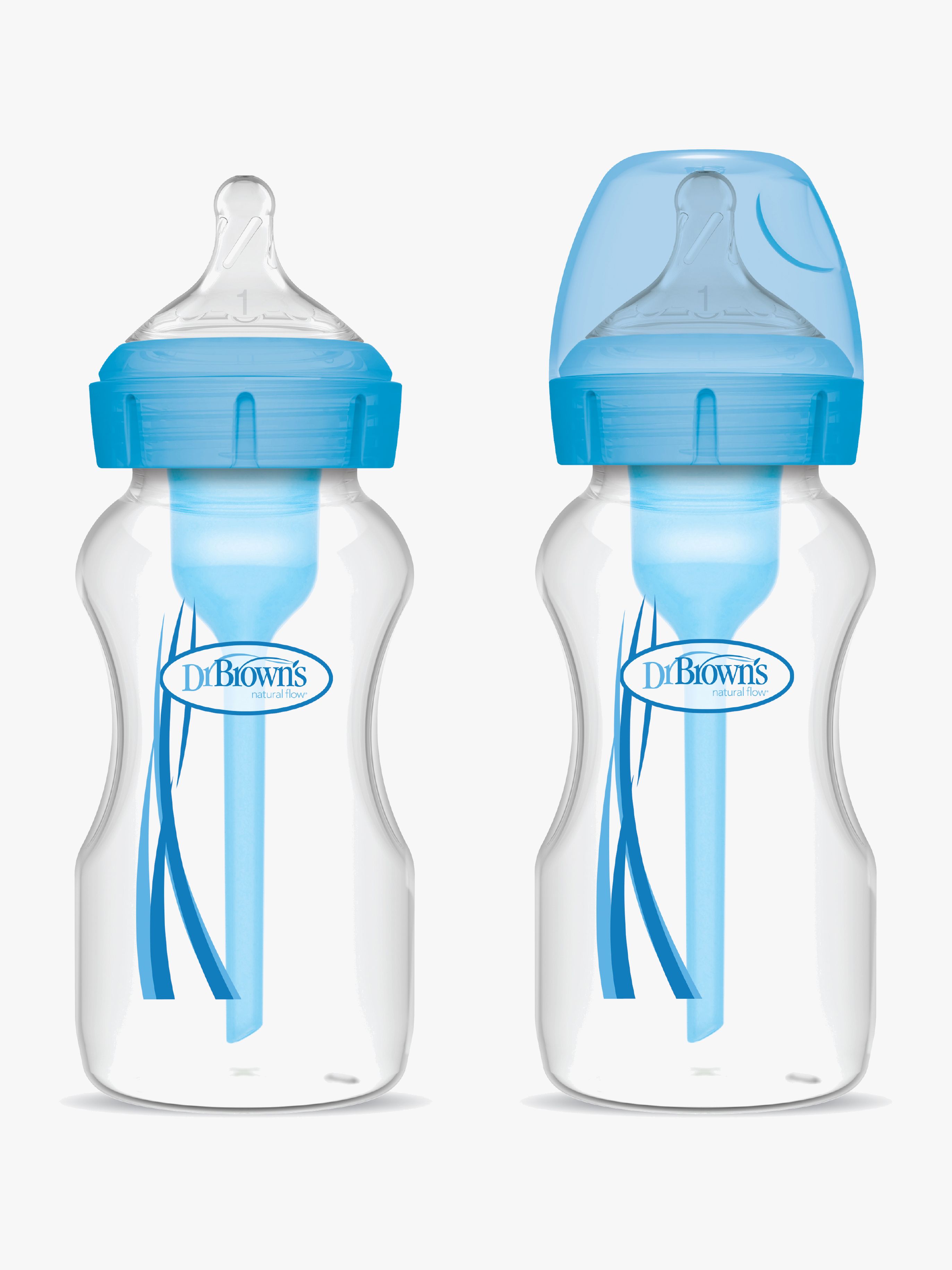 Dr. Brown's Options+ Weiter Hals Fläschchen 270 ml 2er-Pack, Blau