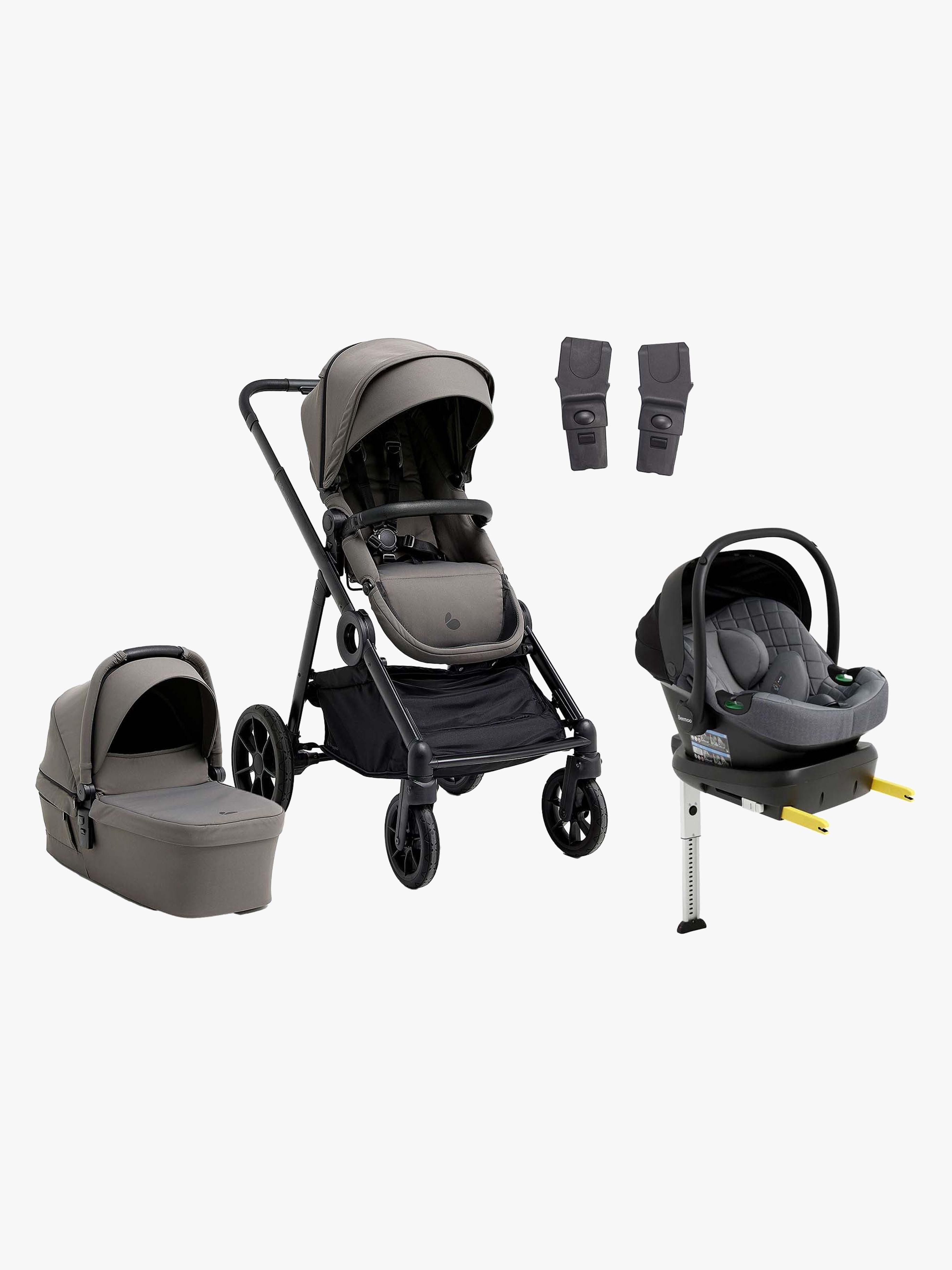 Beemoo Pro Multi 2 Kombiwagen inkl. Route i-Size Babyschale &  Basis, Mocha Grey/Mineral Grey