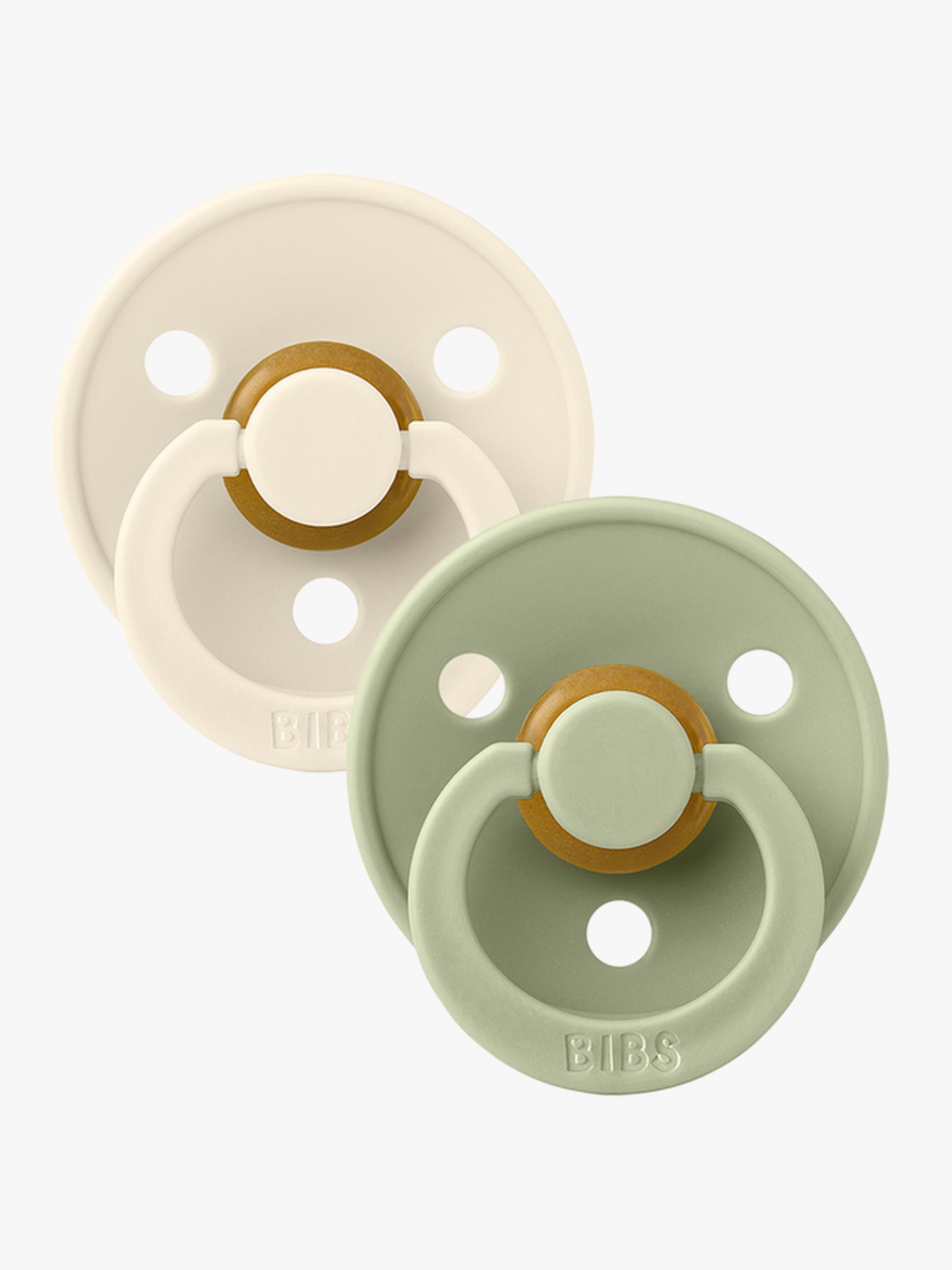 BIBS Schnuller Colour 2er-Pack Latex Größe 1, Ivory/Sage