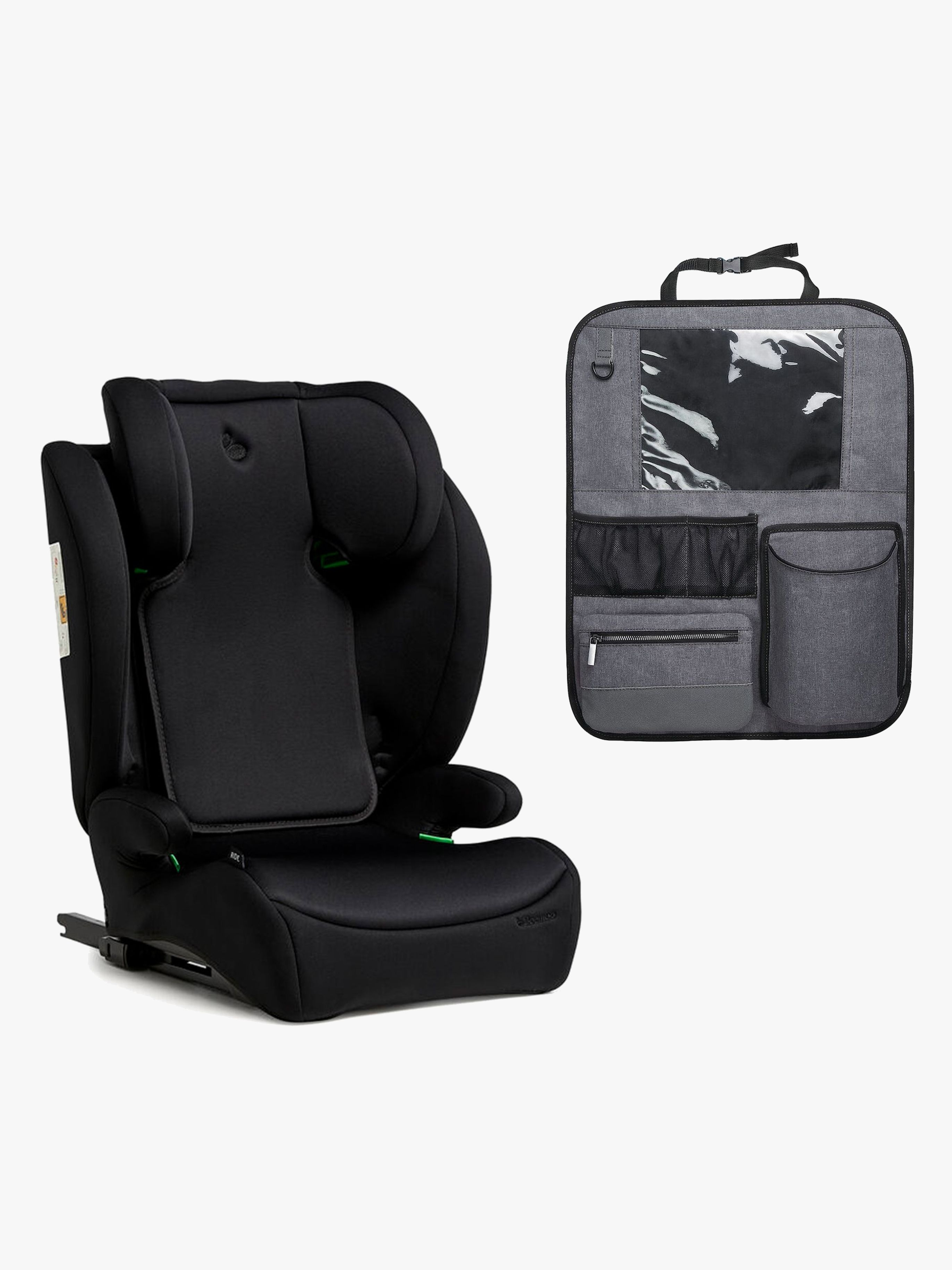 Ride i-Size Kindersitz ISOFIX inkl. Beemoo Deluxe Trittschutz, Black Stone