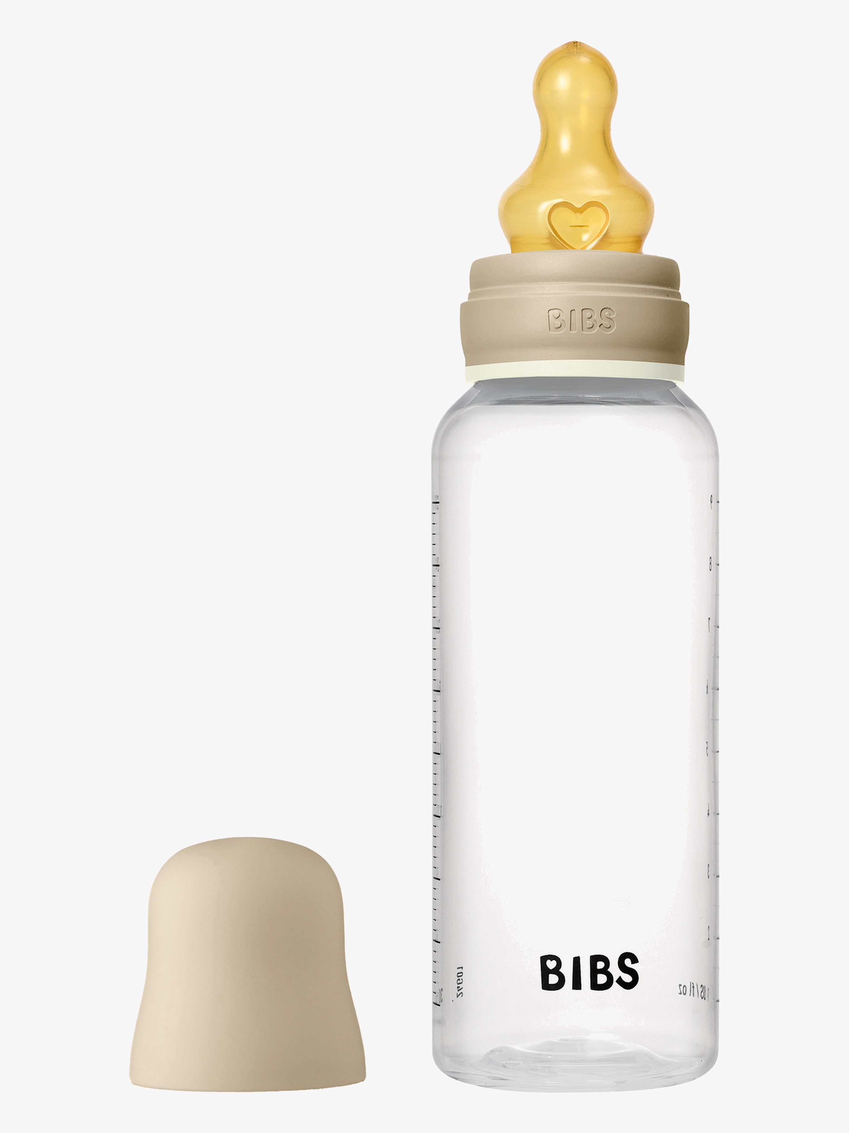 BIBS Medium Flow  Glas Fläschchen Latex 270 ml Rund, Vanilla GLOW