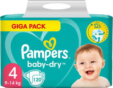 Pampers Baby-Dry Windel Gr.4, 9-14 kg, 120er-Pack