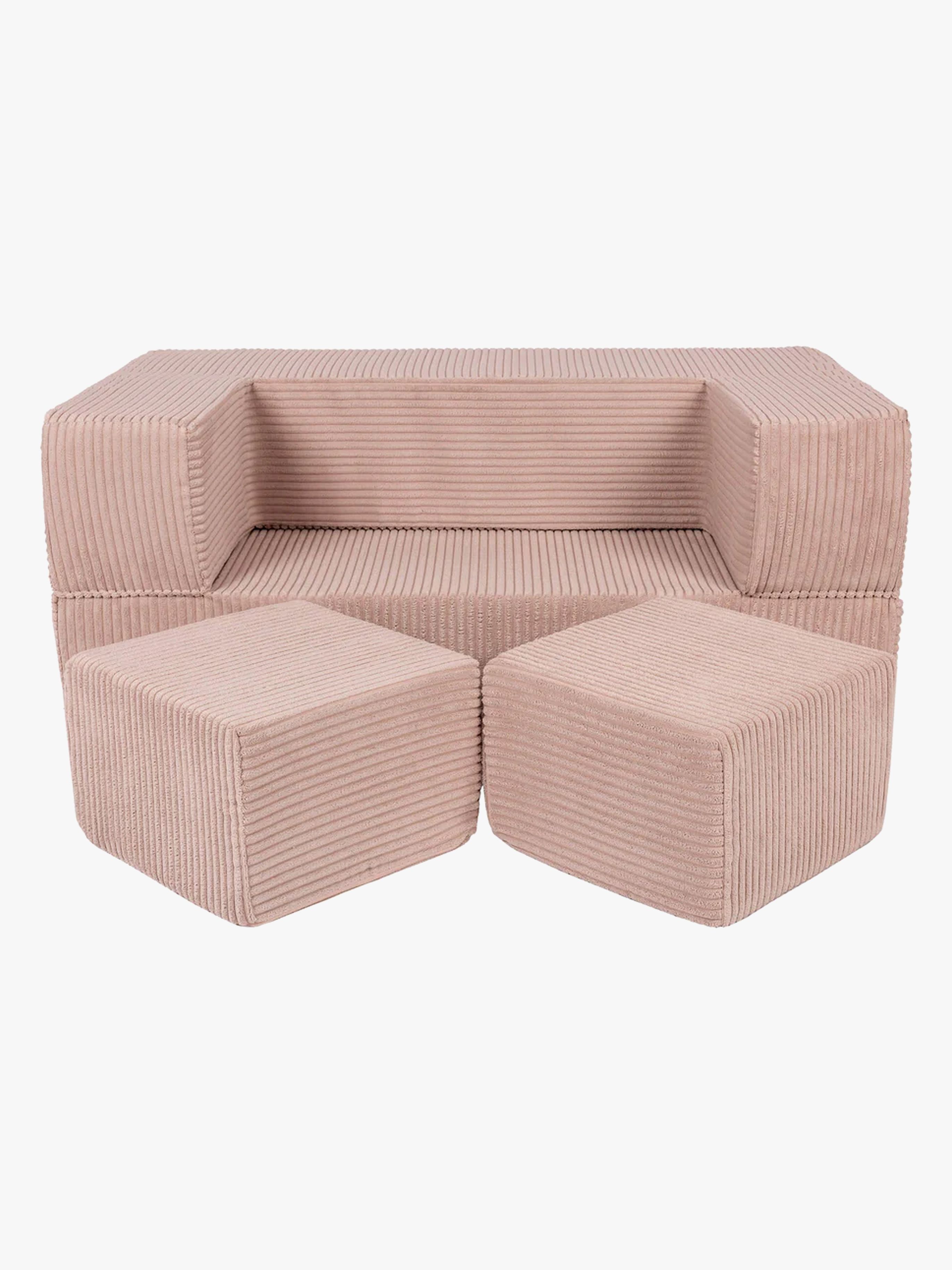 Meowbaby Play Aesthetic Cube Modul-Sofa, Puderrosa, Kindersofa, Kindercouch, Kinder