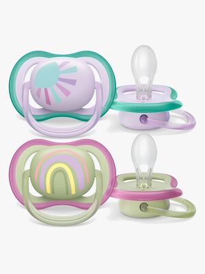 Philips Avent Ultra Air Deco Schnuller 2er-Pack 0-6m, Grün/Lila