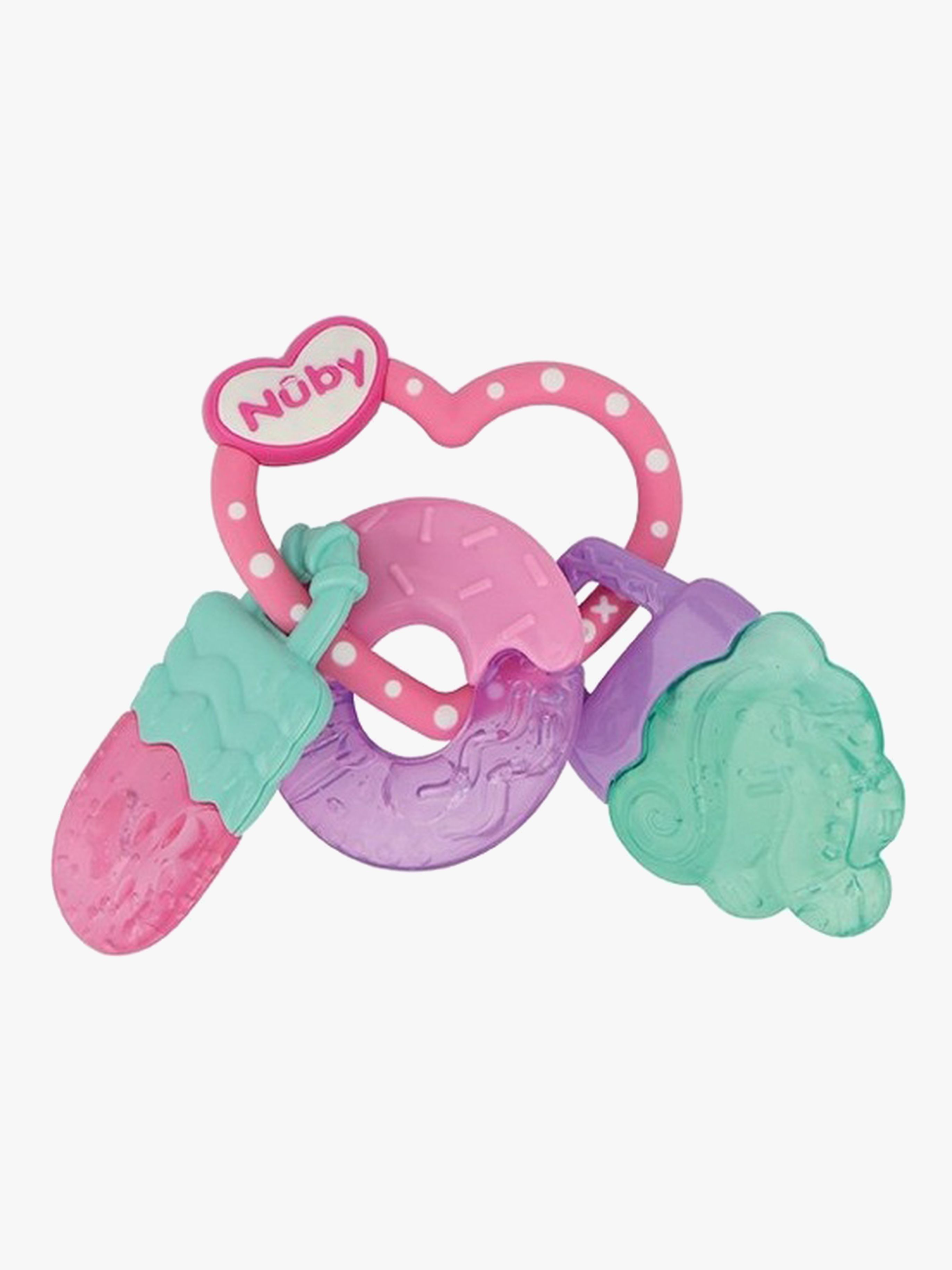 Nuby Icy Bite Sweets Beißring, Pink/Turqoise/Purple