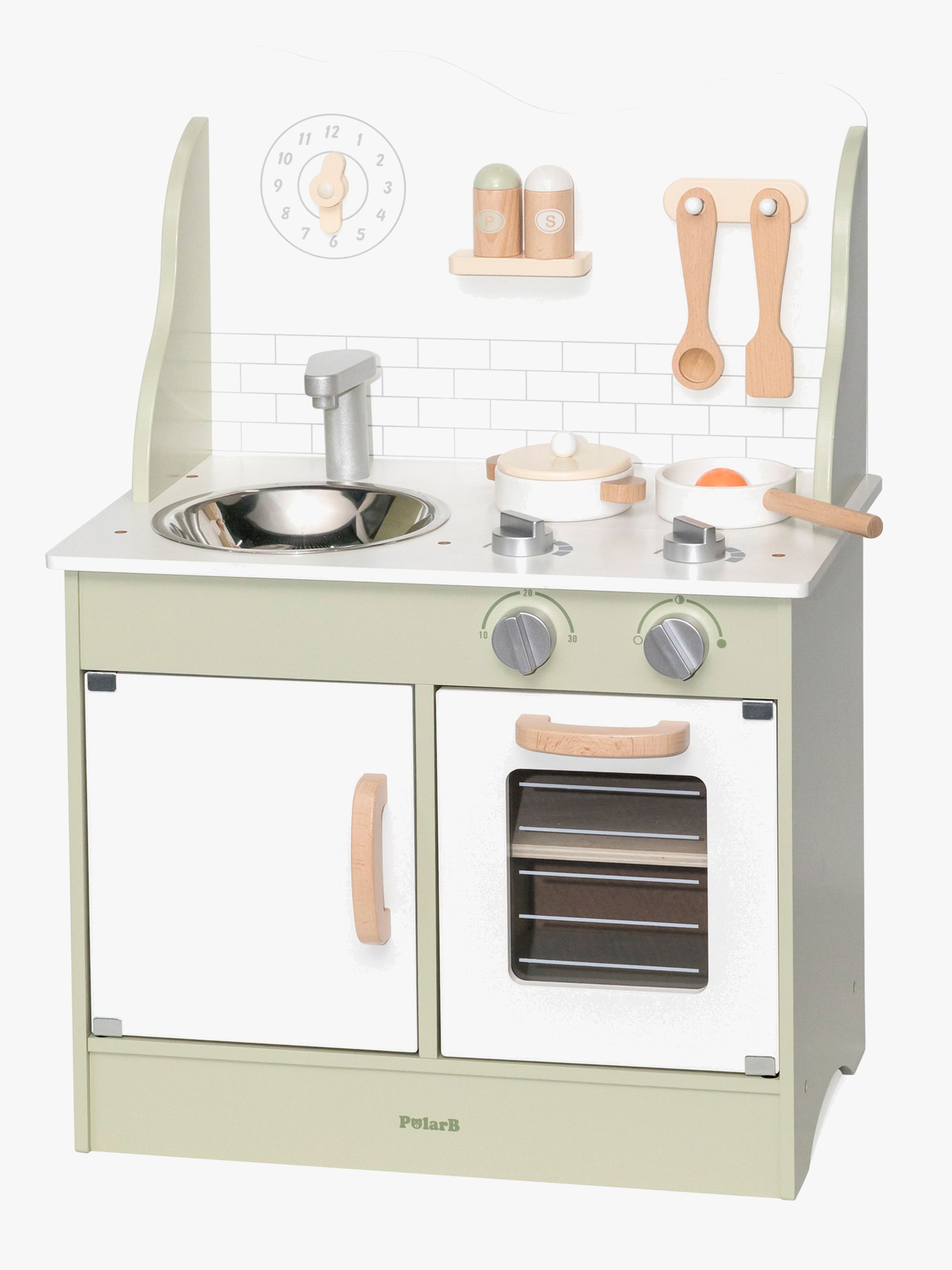 PolarB Spielküche mit Zubehör, Grün, Kinderküche