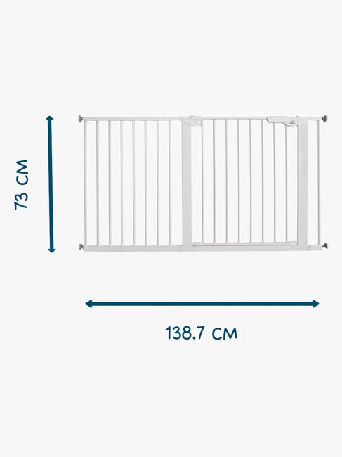 BabyDan Premier Klemmgitter + 9 Erweiterungen 132,5-138,7 cm, Weiß
