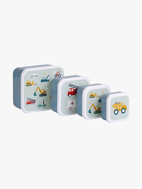 A Little Lovely Company Lunchbox-Set, Fahrzeuge