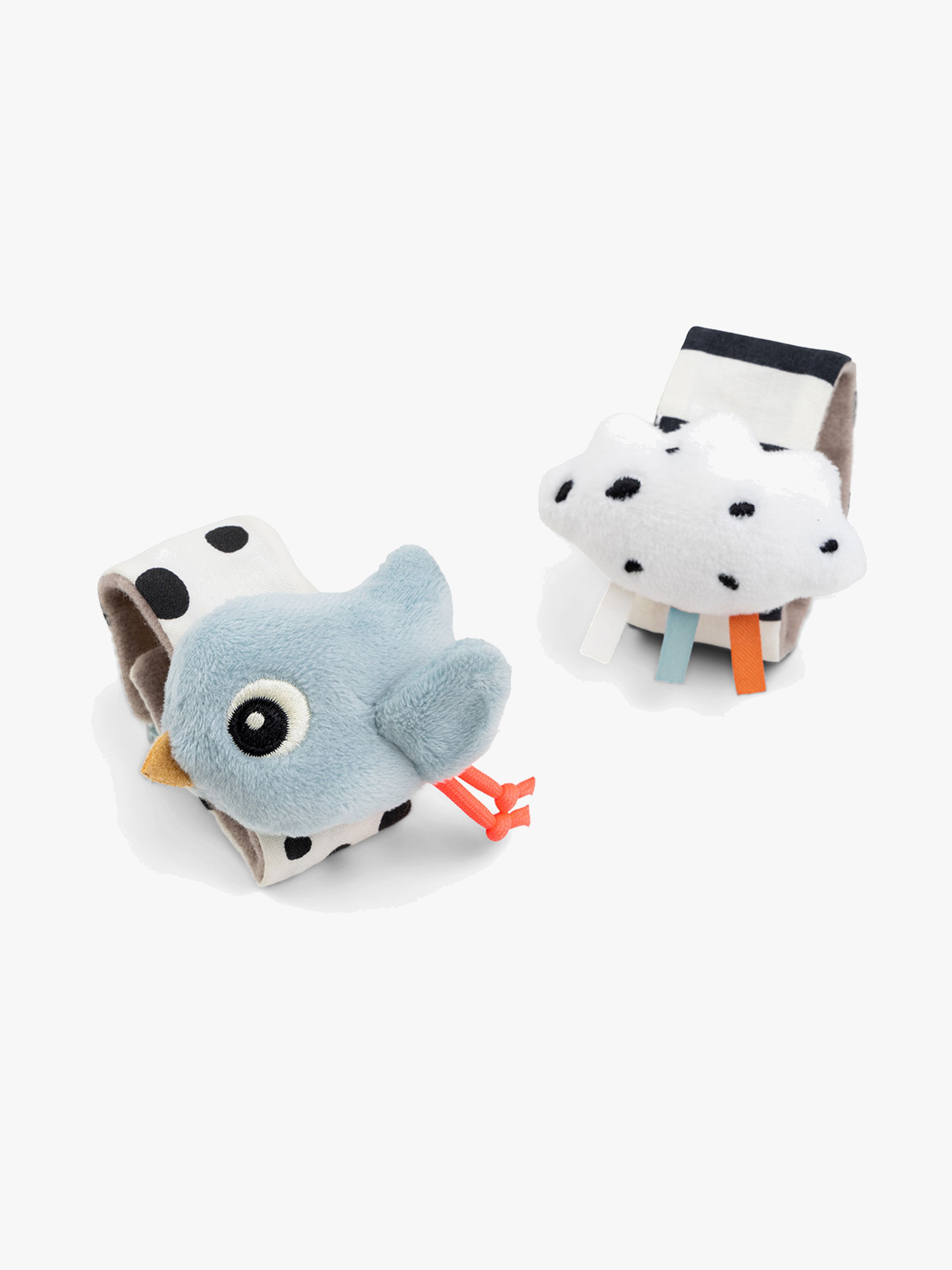 Done By Deer Handgelenksrassel Happy Clouds 2er-Pack, Blue, Babyspielzeug