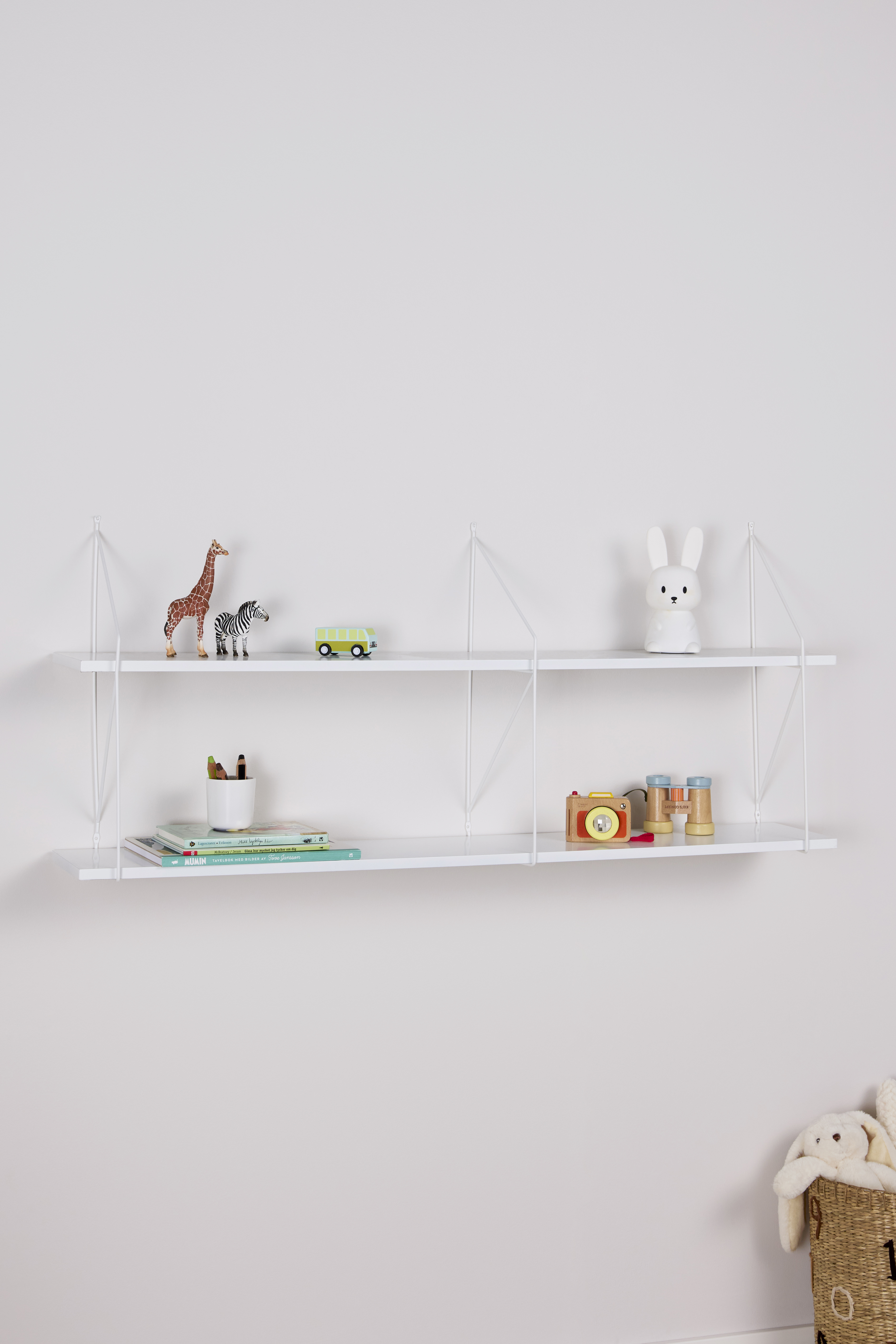 BONNIE Wandregal 120 cm, Weiß, Wandregal kinderzimmer, Kinder