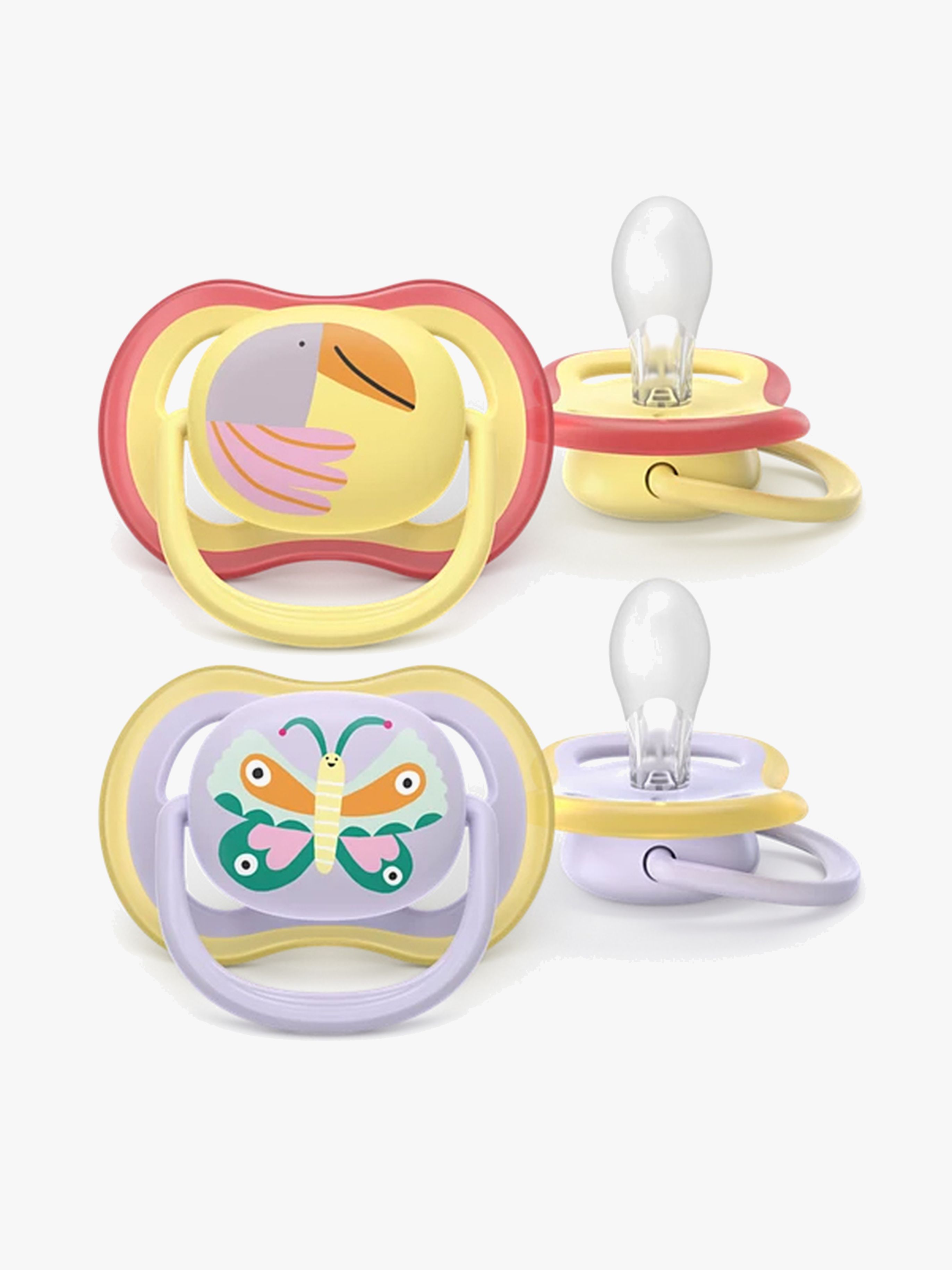 Avent Ultra Air Schnuller 0-6m 2er-Pack, Hellviolett / Hellgelb
