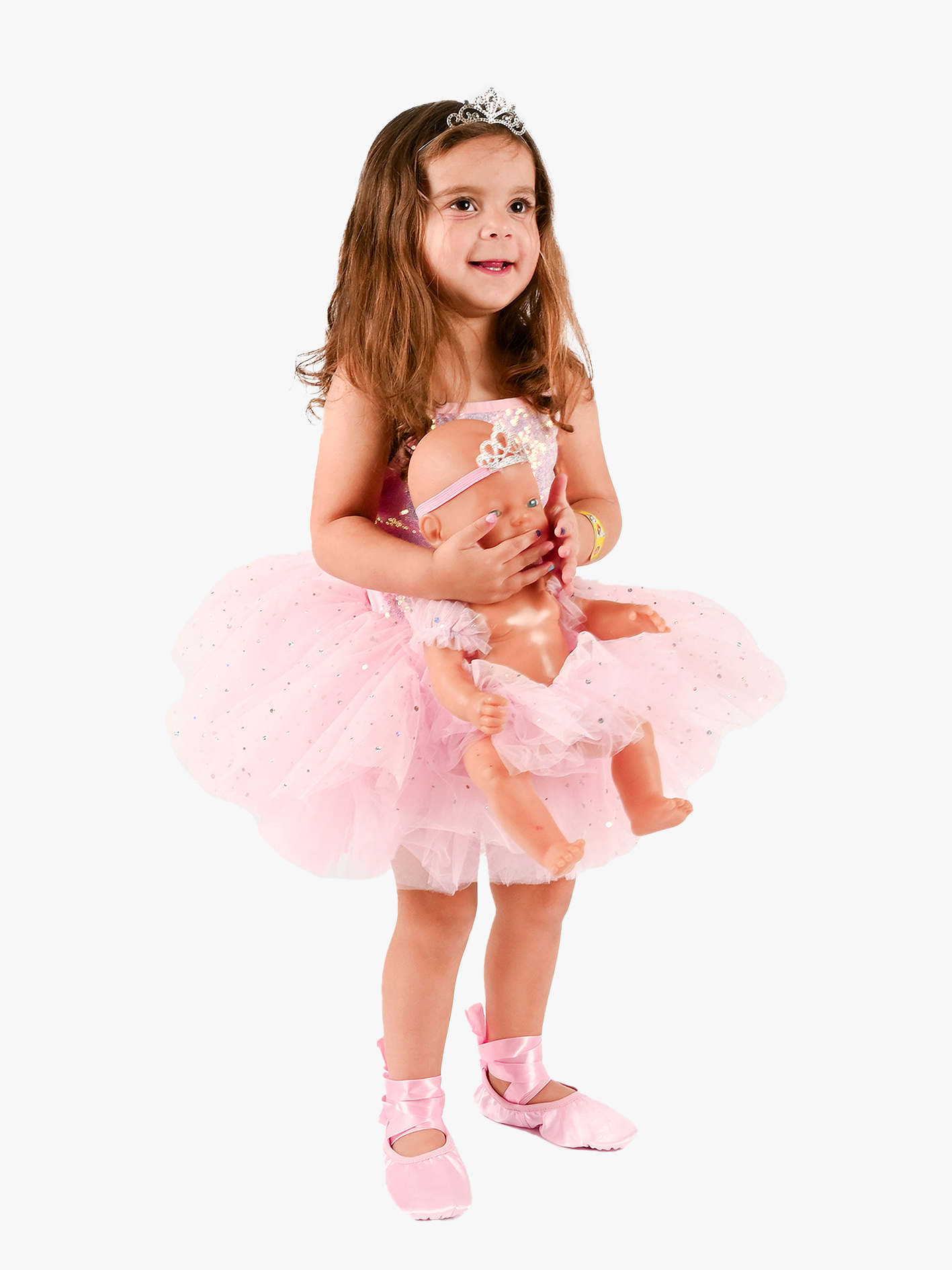 Kostüm Ballerina mit passender Puppenkleidung, 98-104
