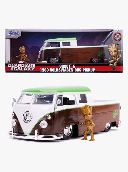 Jada Toys Marvel Auto mit Figur Groot & Volkswagen Kombi Pickup 1:24