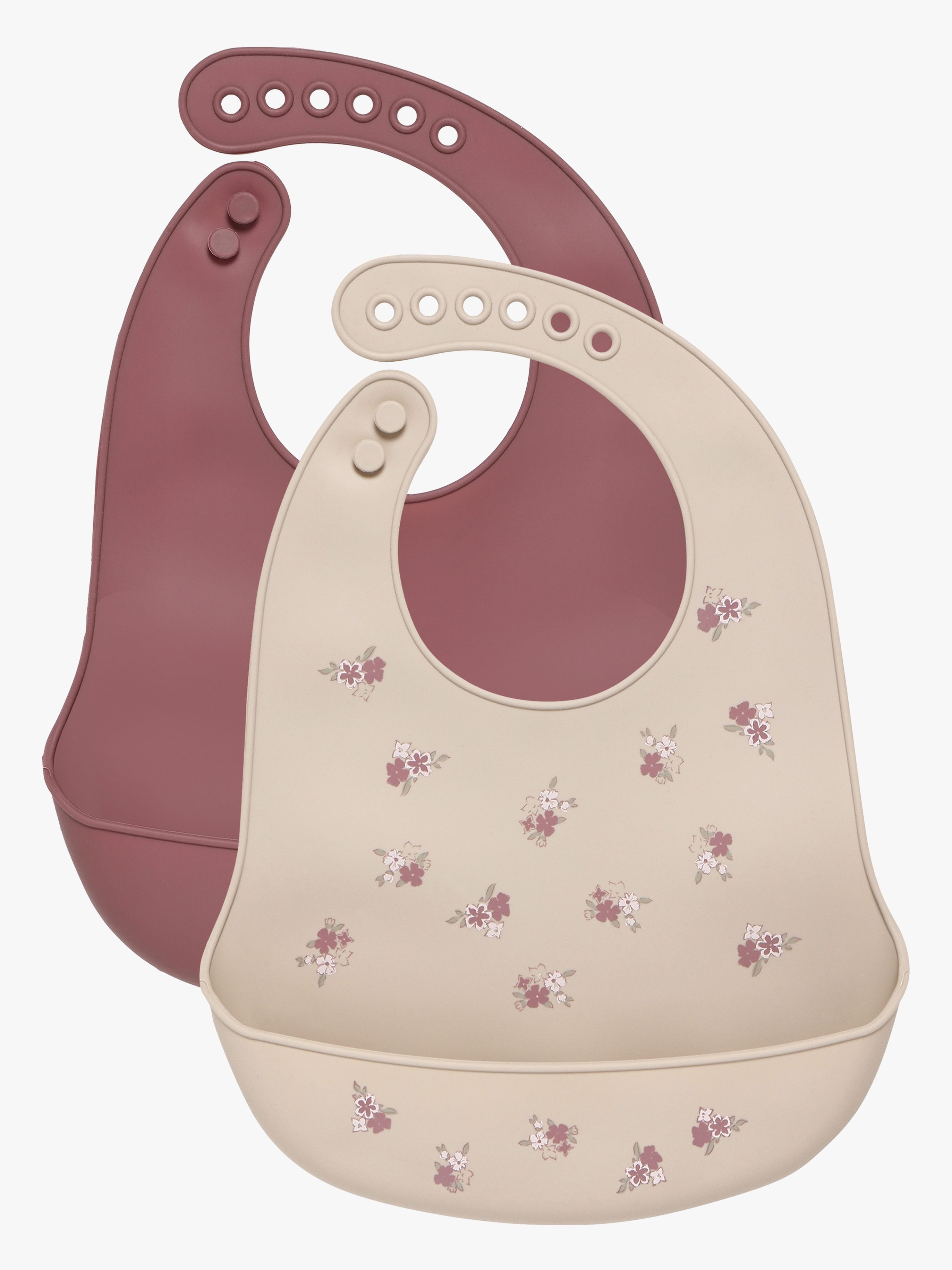 CeLaVi Silikon Lätzchen 2er-Pack, Rose Taupe