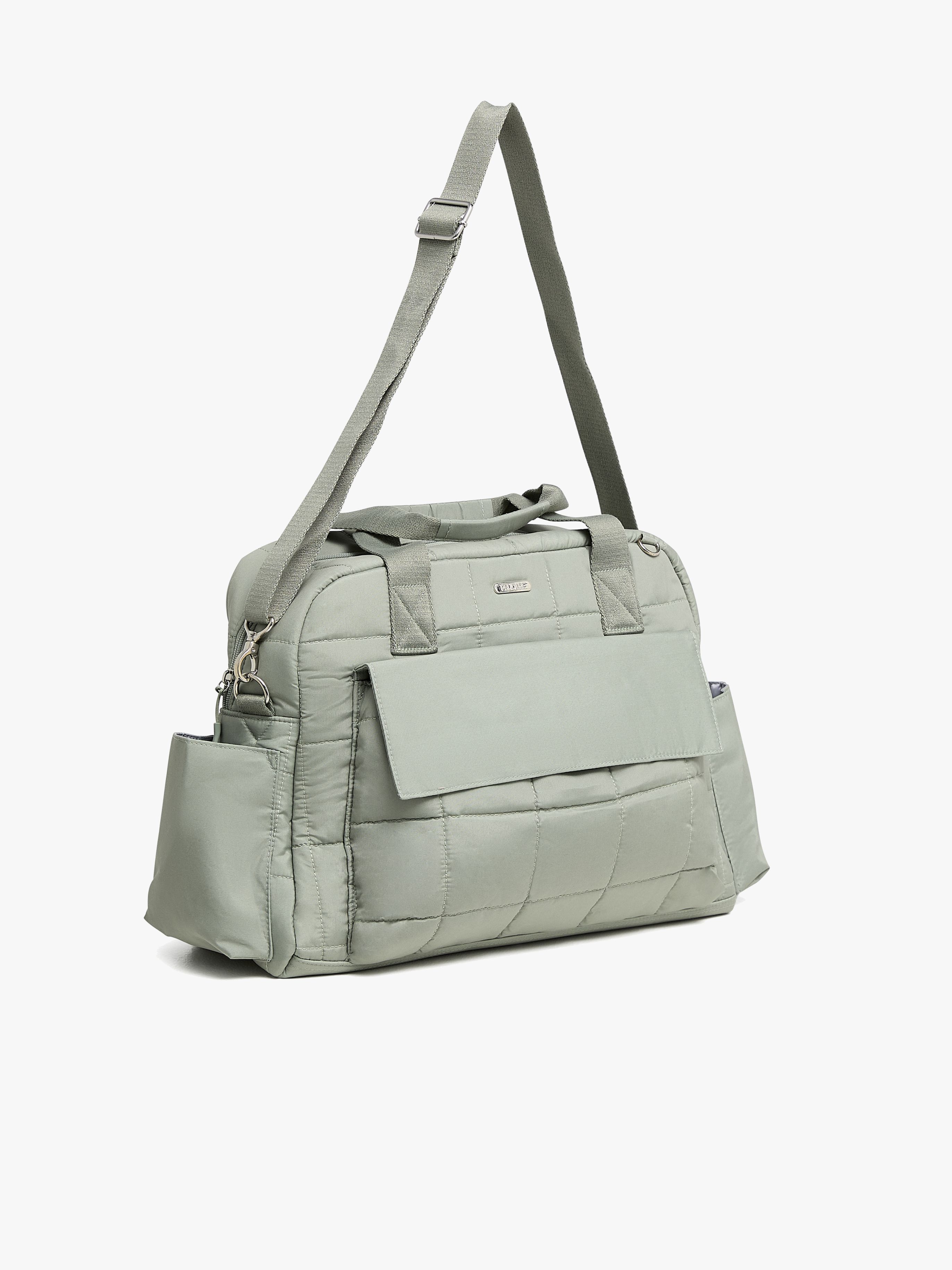 Puffed Wickeltasche, Sage Green