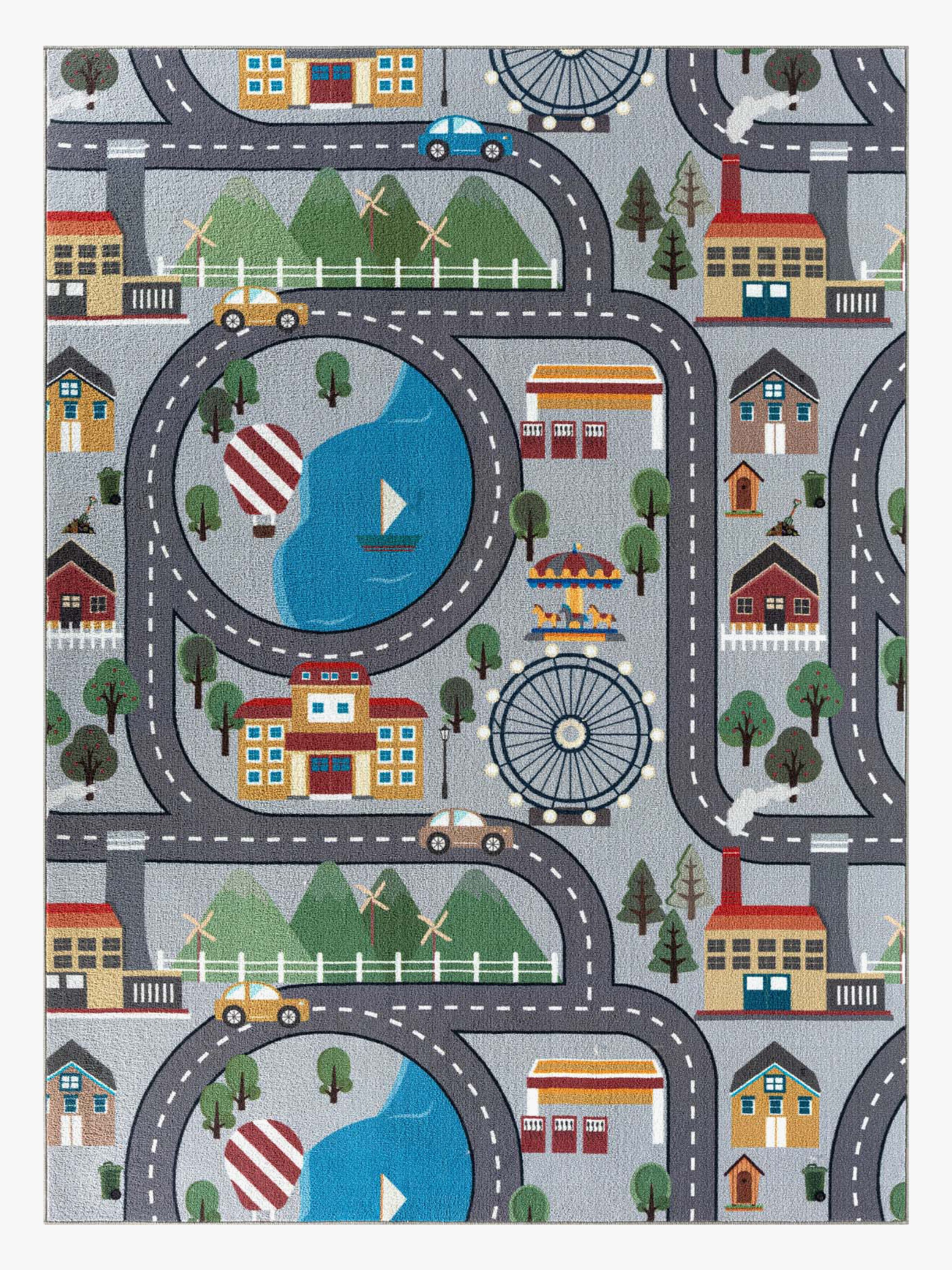 KMCarpets Straßenteppich 120x160 cm, Grau