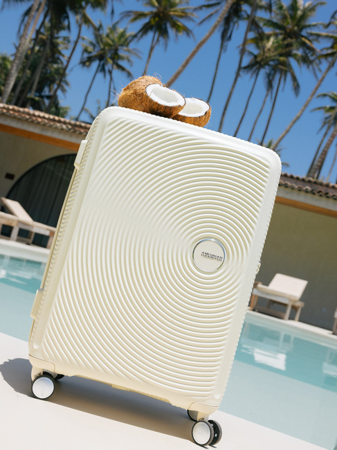 American Tourister Soundbox Spinner Koffer 71,5-81L, Coconut Sand