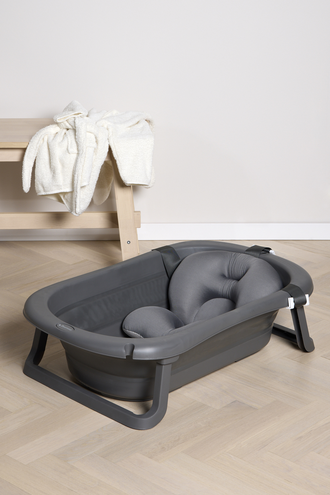 Beemoo CARE Assist Badewanne inkl. Badestütze, Deep Grey