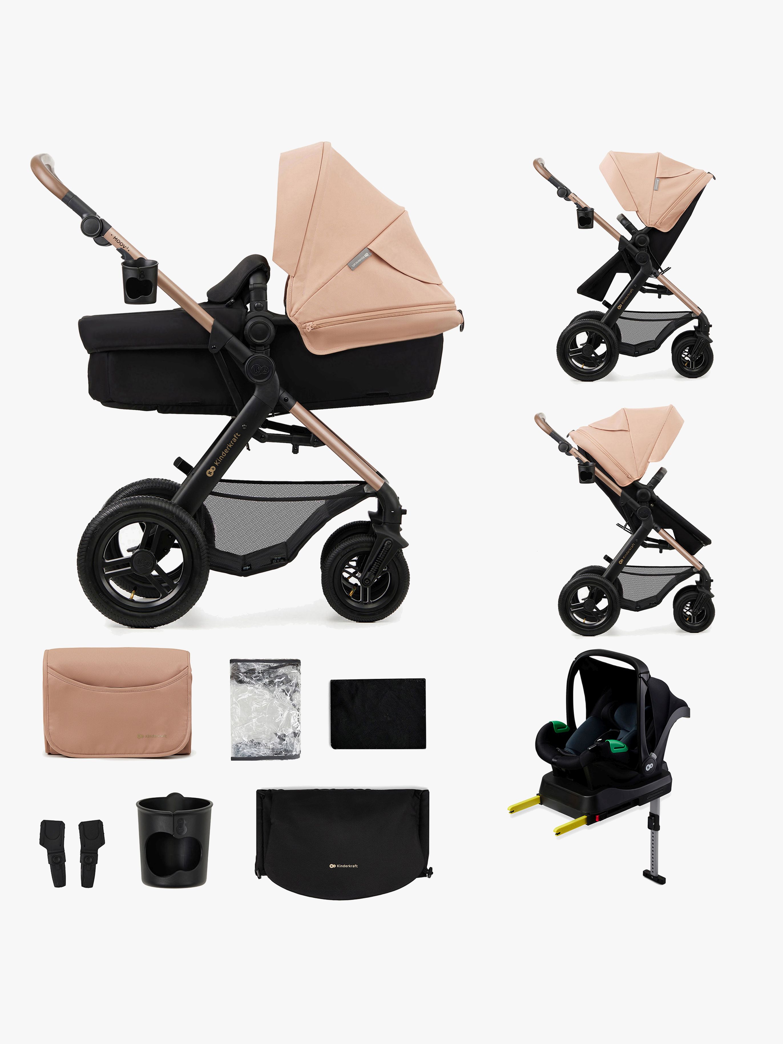 MOOV 2 4-in-1 Air Kombikinderwagen, Sand Beige, Kinderwagen, 2 in 1