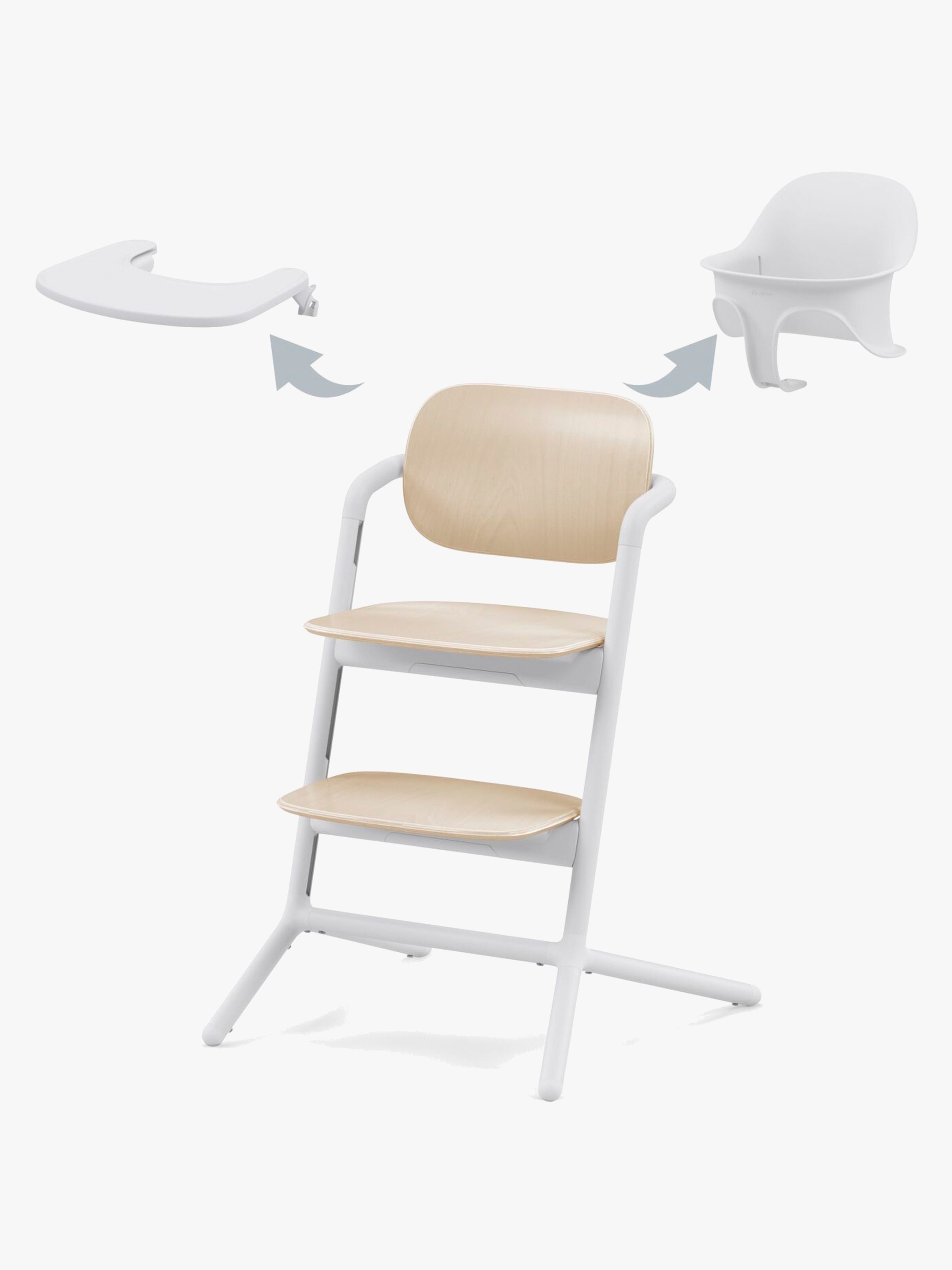 Cybex Lemo 3-in-1 Hochstuhl inkl. Babyset und Tablett, Sand White