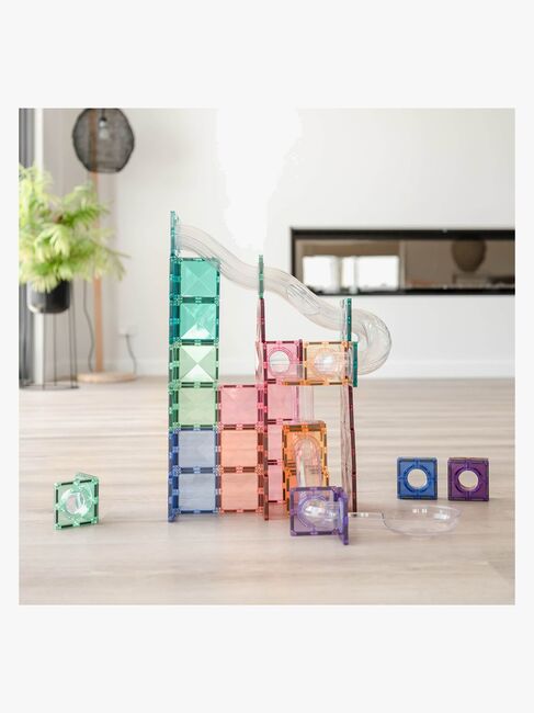 Connetix Magnetische Bauteile Kugelbahn Pastel Erweiterungsset 80 Teile