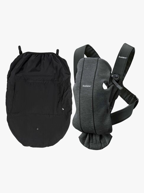 BabyBjörn Babytrage Mini 3D Jersey inkl. Regenüberzug, Anthrazit