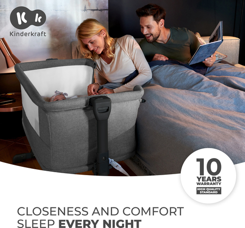 Kinderkraft NESTE GROW Beistellbett, Hellgrau