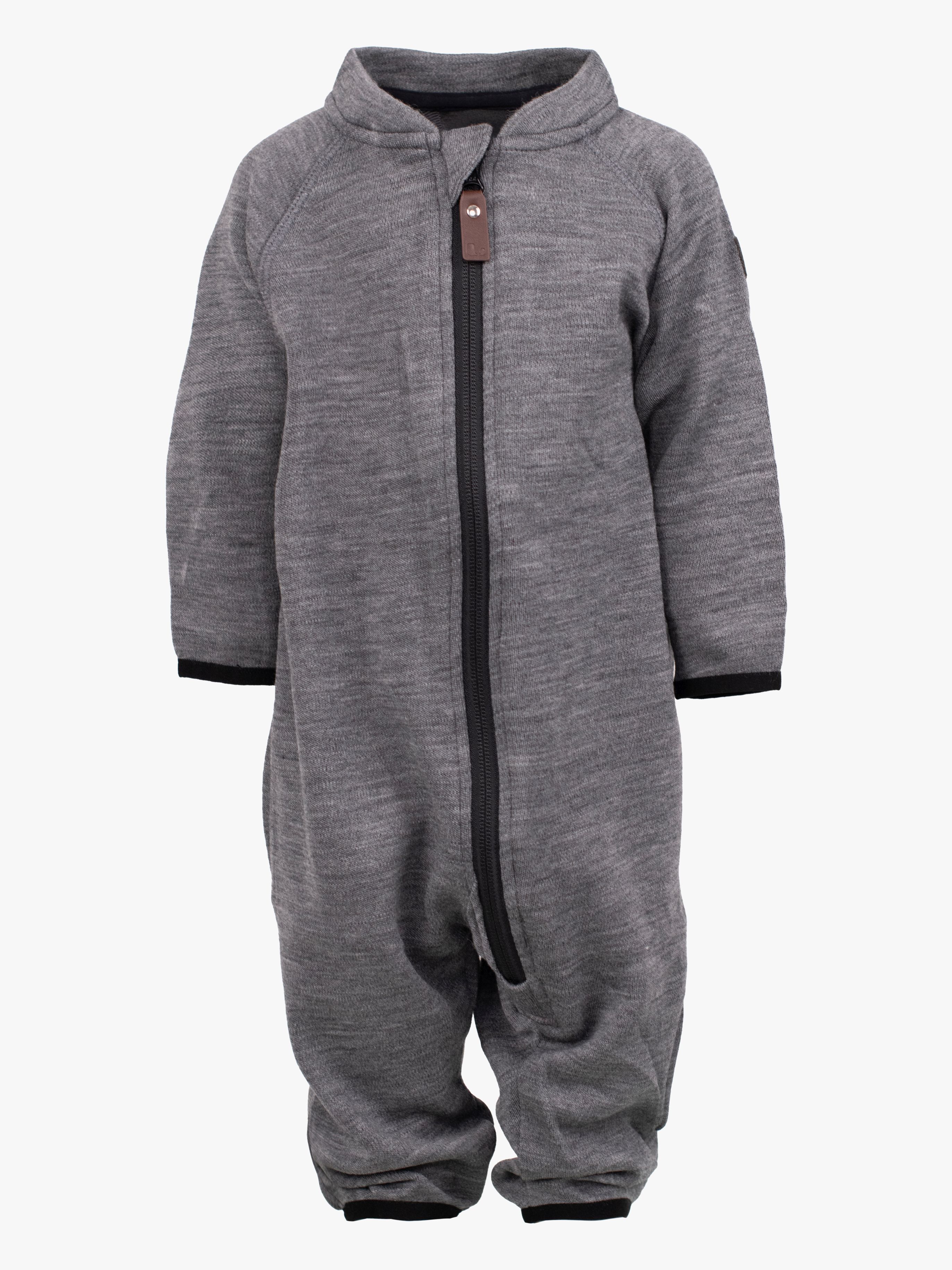 Rocco Merino Babyoverall, Grey Melange, 62