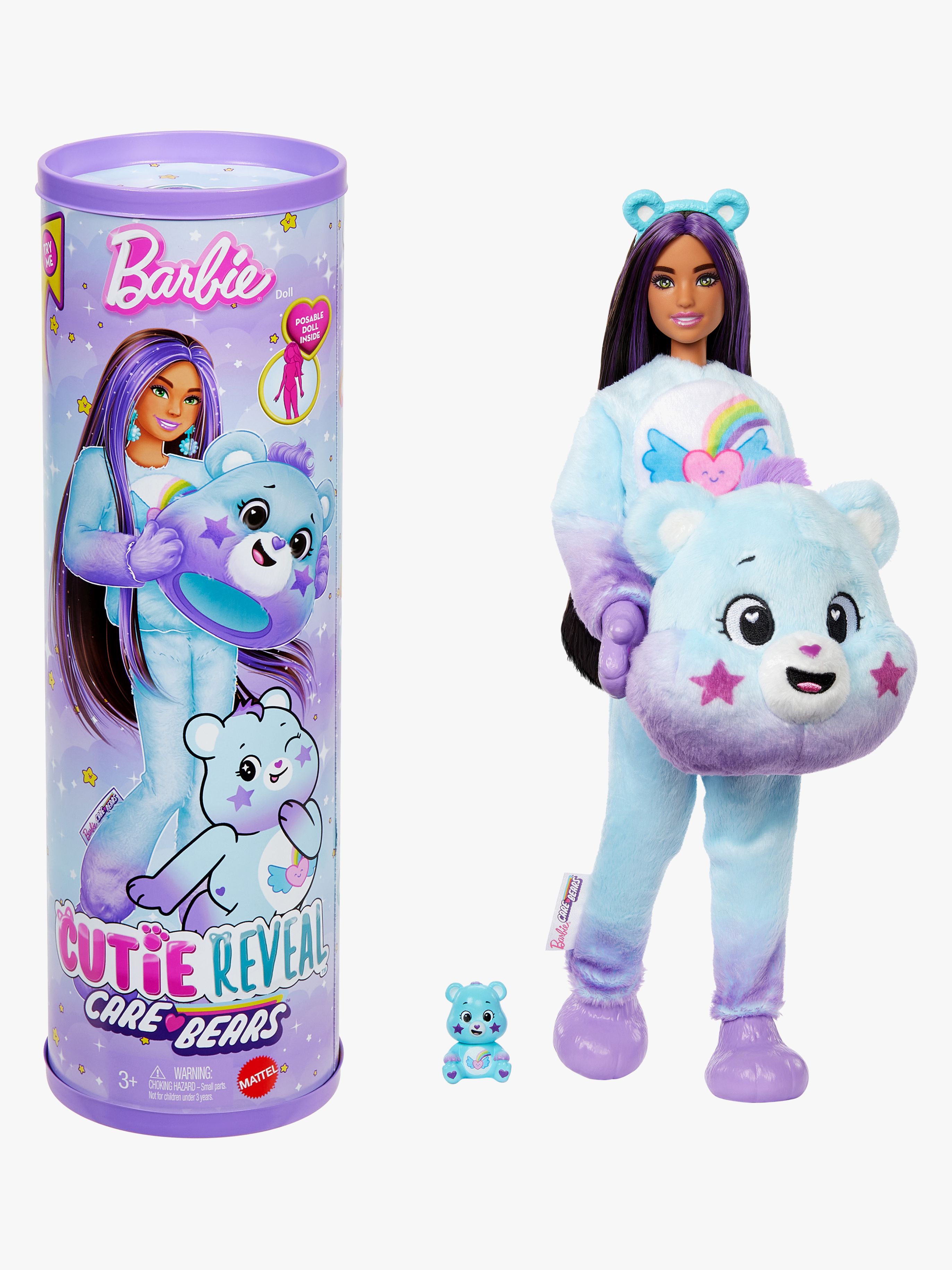 Barbie Cutie Reveal Puppe Care Bears, Lila