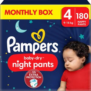 Pampers Baby Dry Night Pants Windeln Größe 4 9–15 kg 180er-Pack