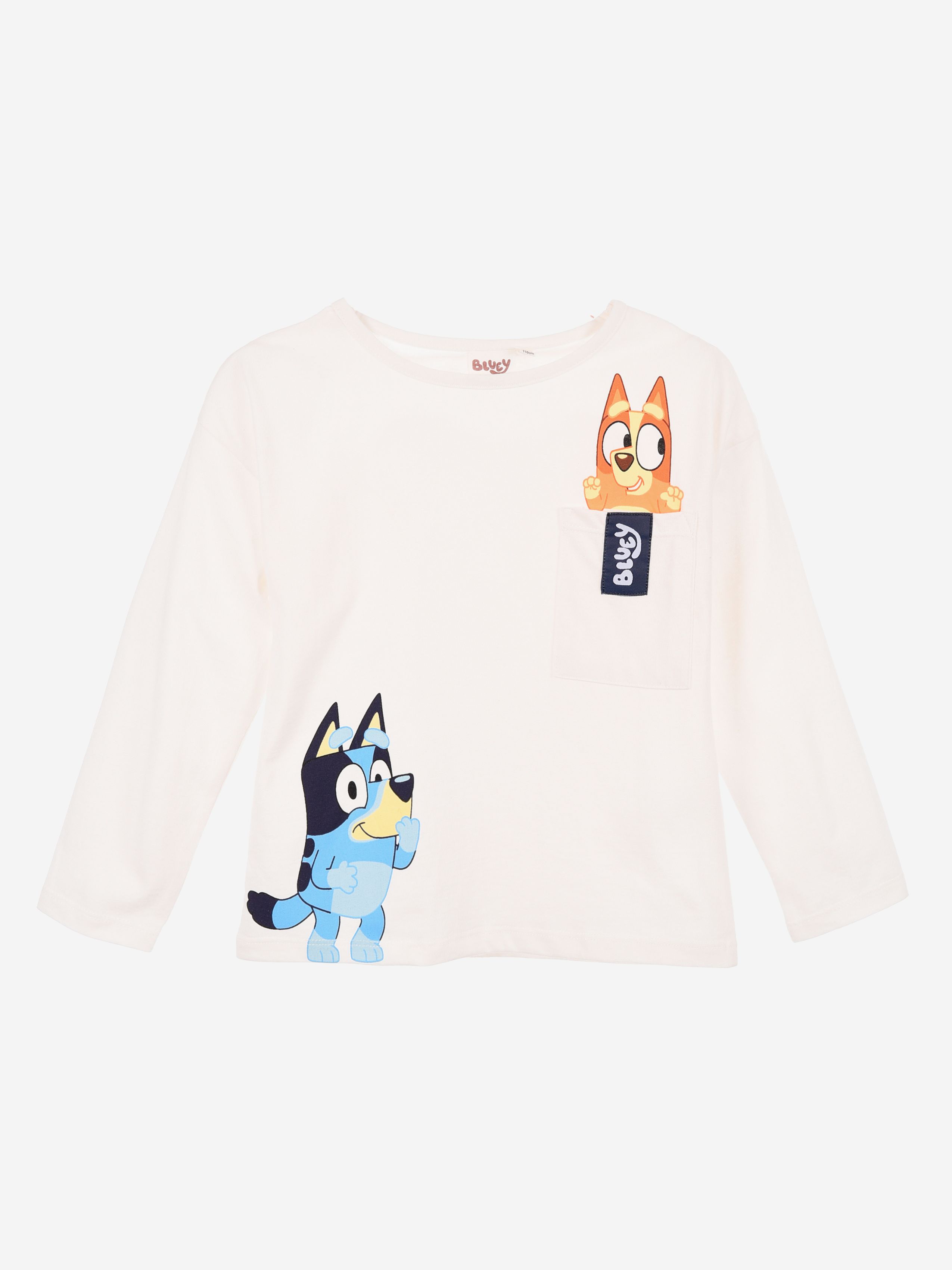 Bluey Langärmliges T-Shirt, Off-White, 104-110