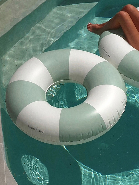 SUNNYLiFE Schwimmring, The Vacay Olive Stripe
