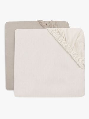 Jollein Spannbettlaken 2er-Pack 70x140, Oatmeal/Sand