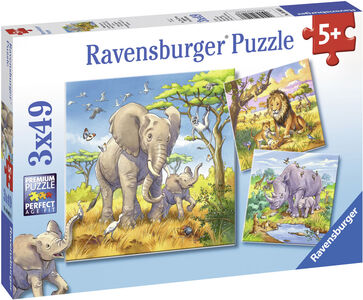 Ravensburger Puzzle Wilde Tiere 3x49 Teile