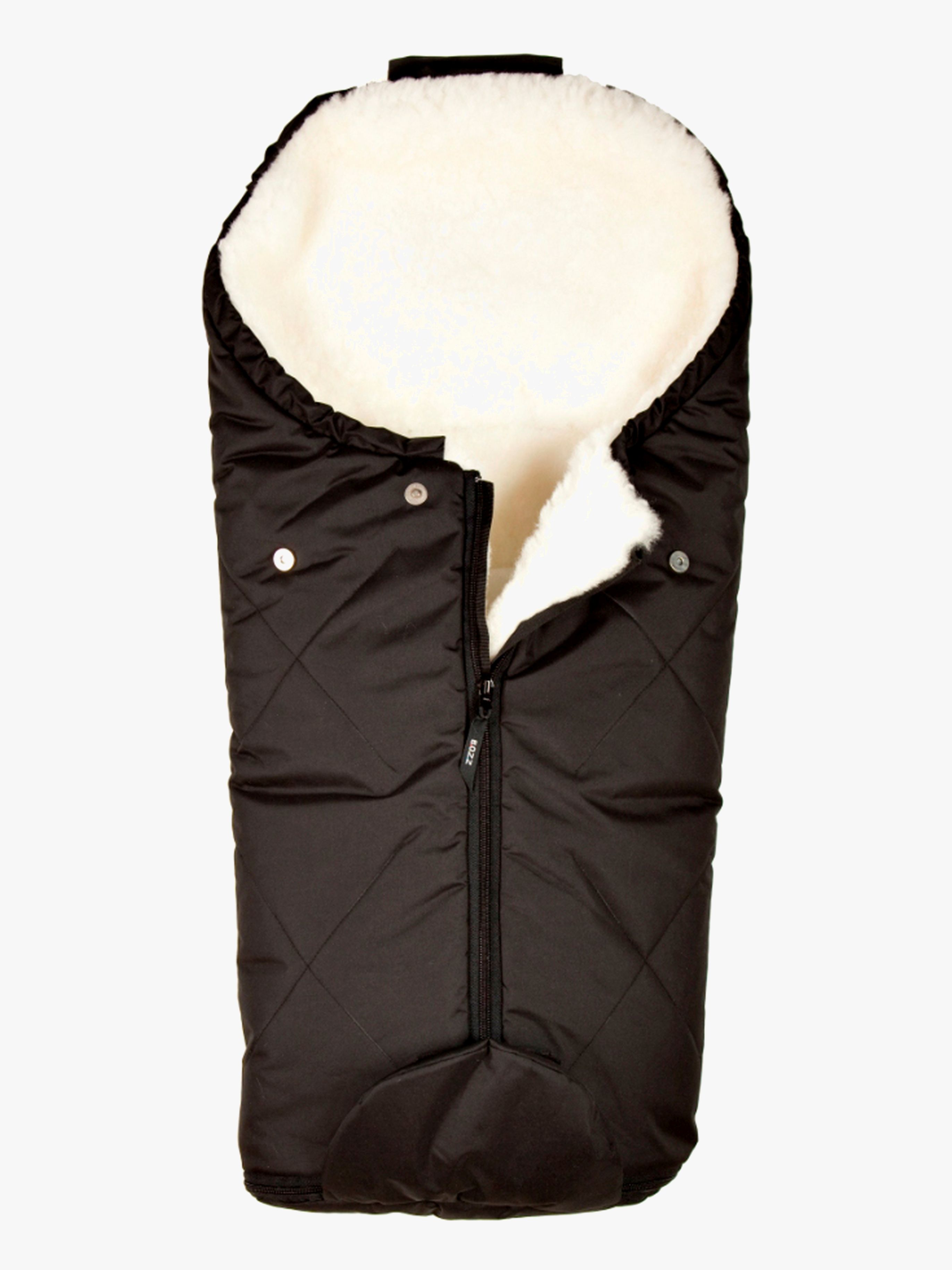 Bozz Lammfell-Fußsack Small Geschnitten, Black/White