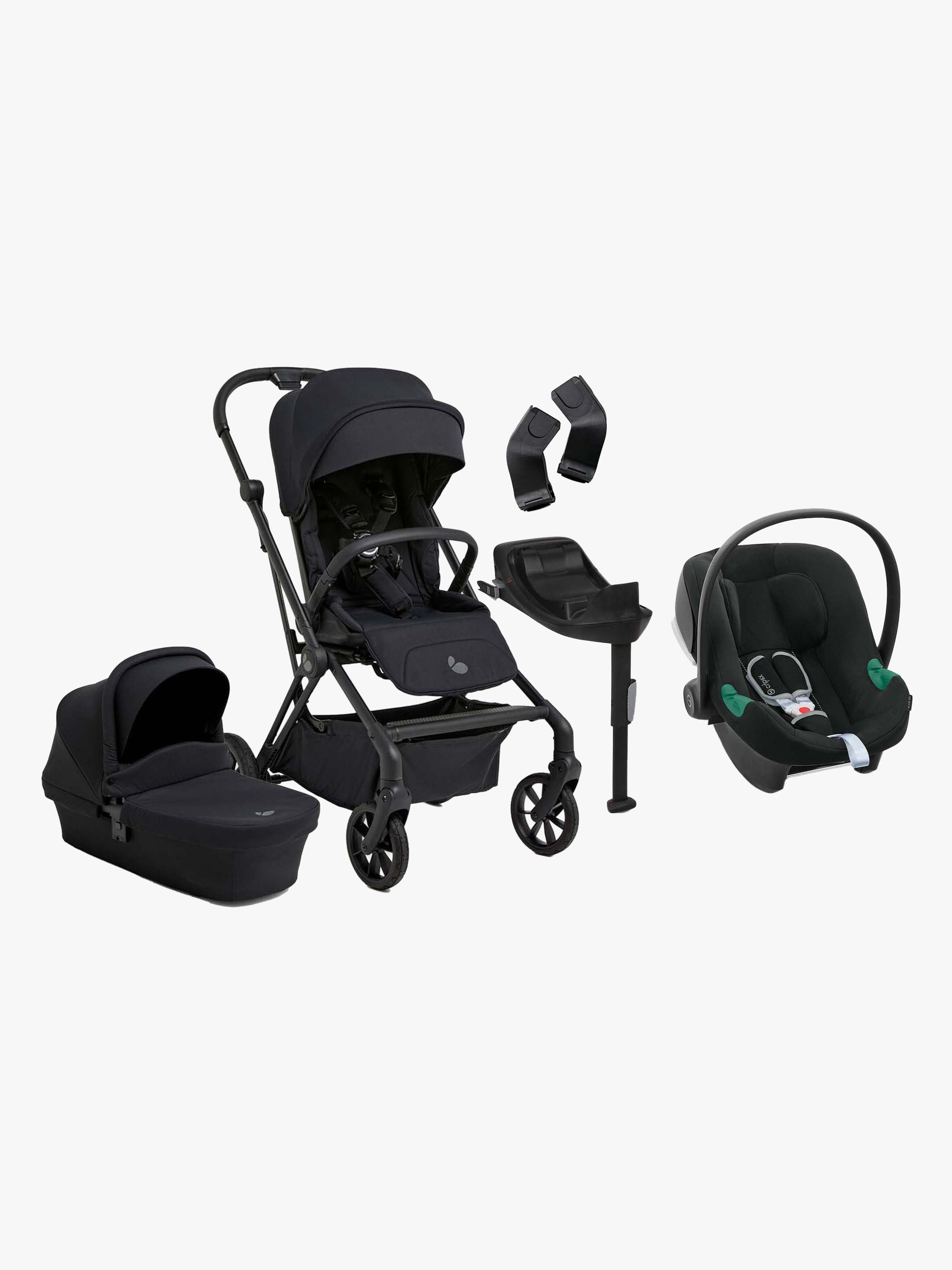 Beemoo Pro Twist Kombiwagen inkl. Cybex Aton B2 Babyschale &  Basis, Coffee Black/Volcano Black