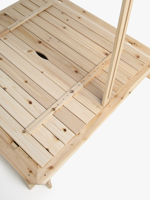 Woodlii Sandkasten mit Dach und Bank, Natur