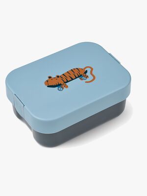 LIEWOOD Kamil Gemusterte Brotdose, Tiger/Beach Blue