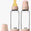 BIBS Medium Flow Glas Fläschchen Latex 2er-Pack 240 ml, Blush